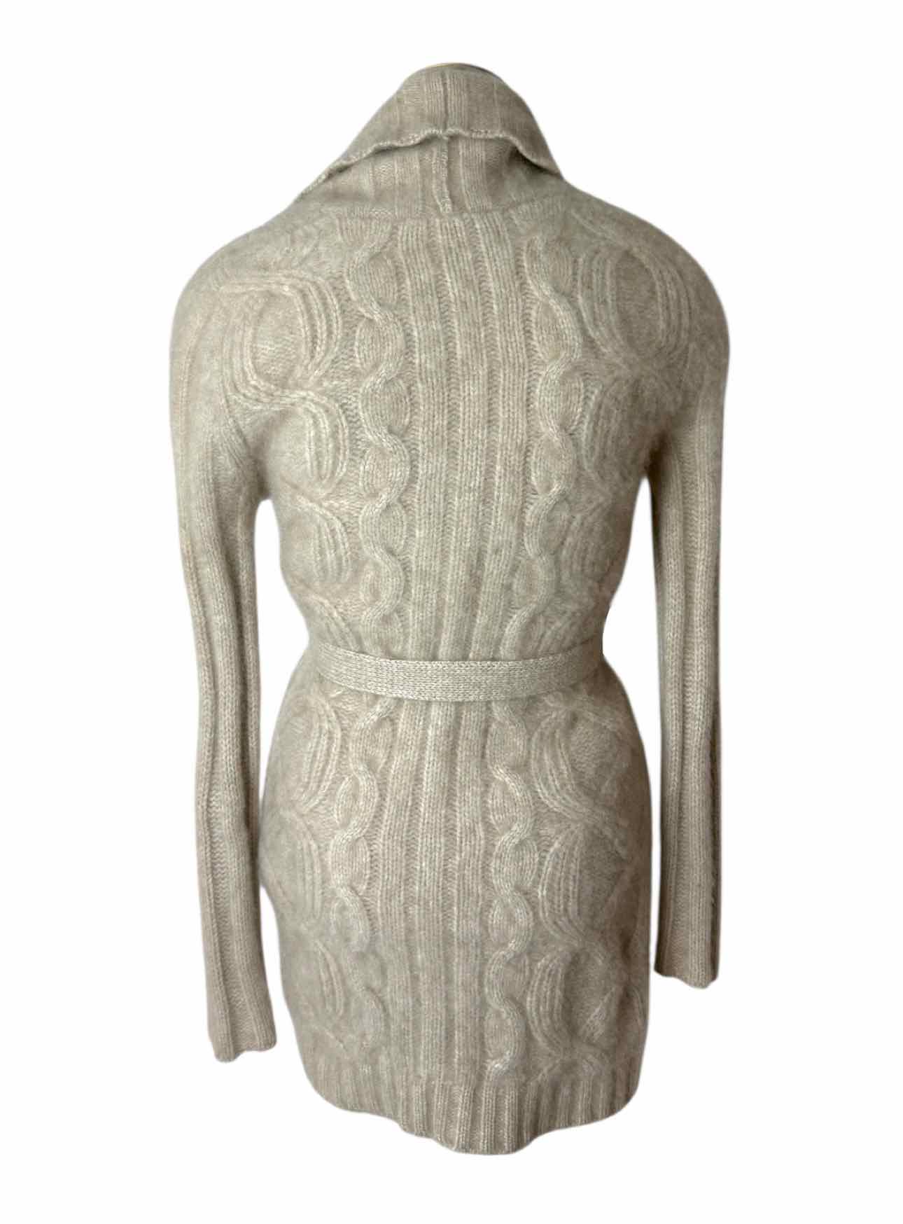 Black Goat Size M Cashmere Cableknit Belted Cardigan - Image 2