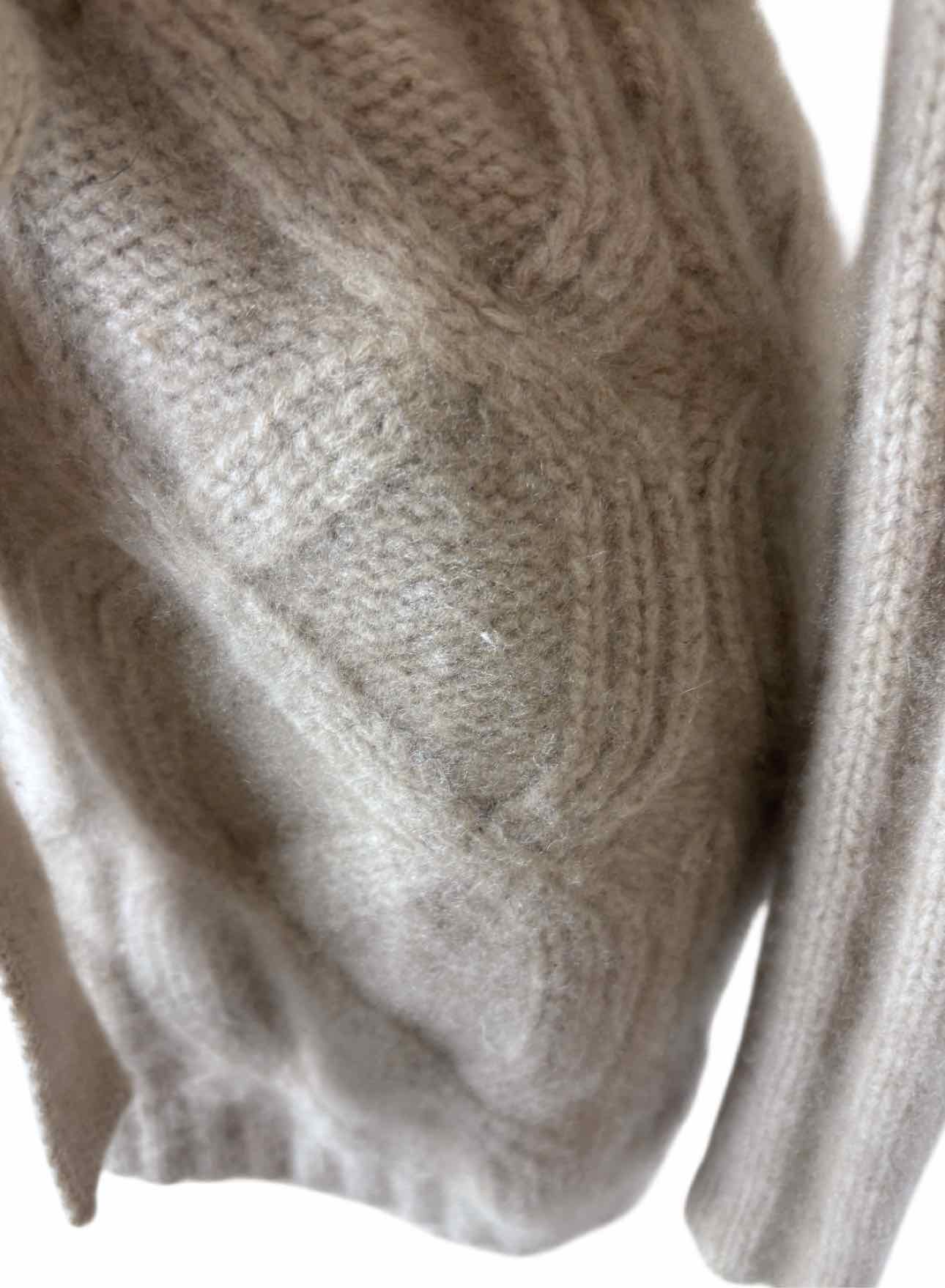 Black Goat Size M Cashmere Cableknit Belted Cardigan - Image 4