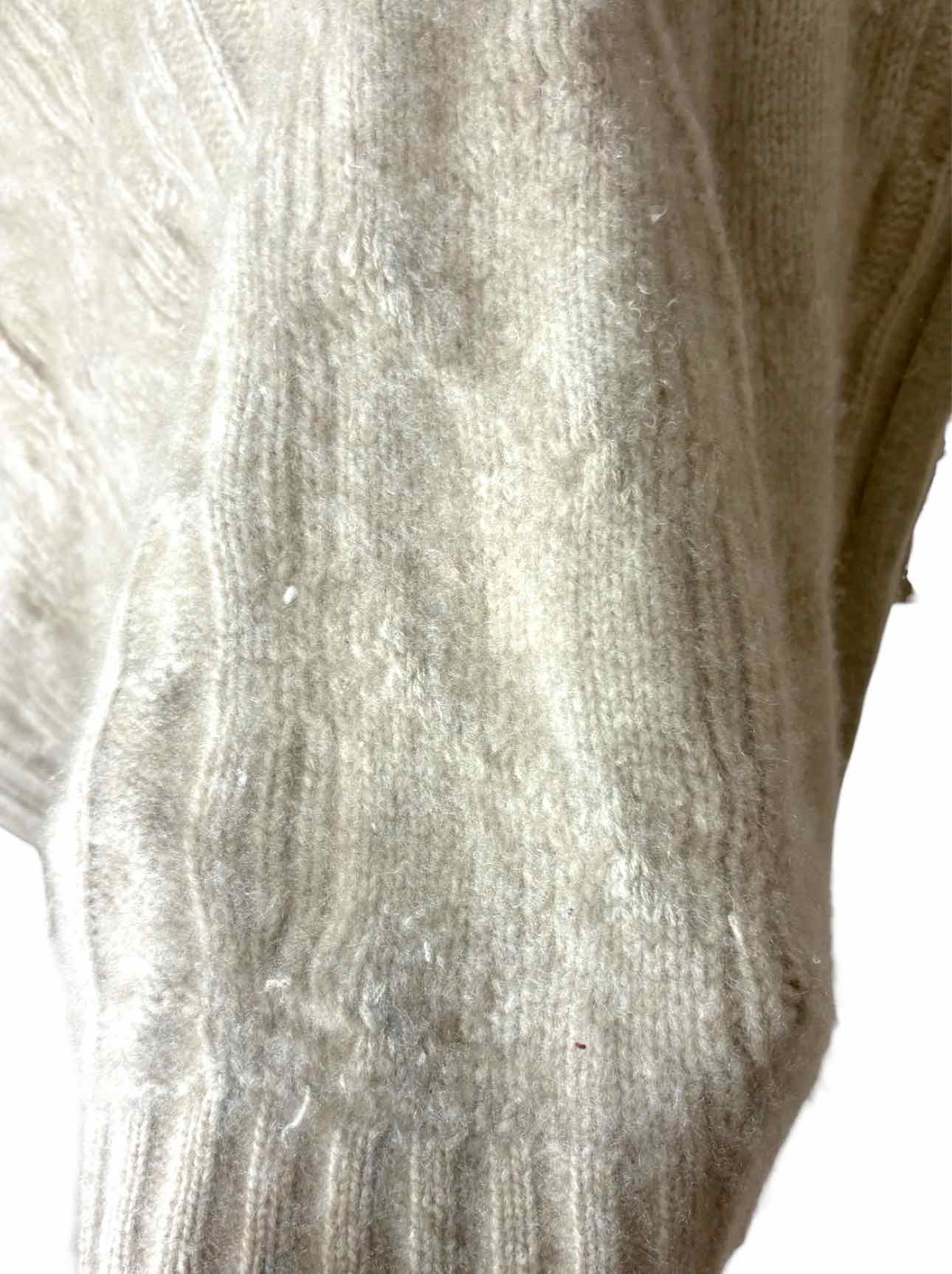 Black Goat Size M Cashmere Cableknit Belted Cardigan - Image 6