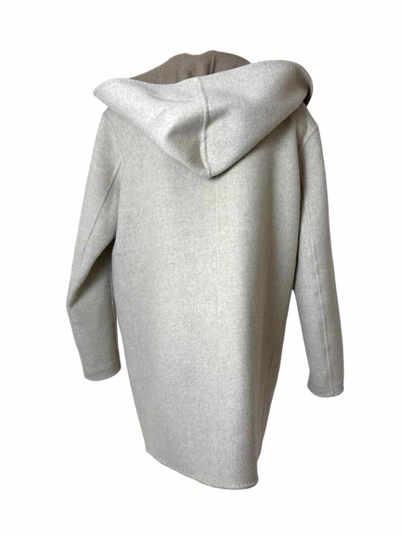 Black Goat Size M Cashmere Reversible Hooded Coat - Image 2