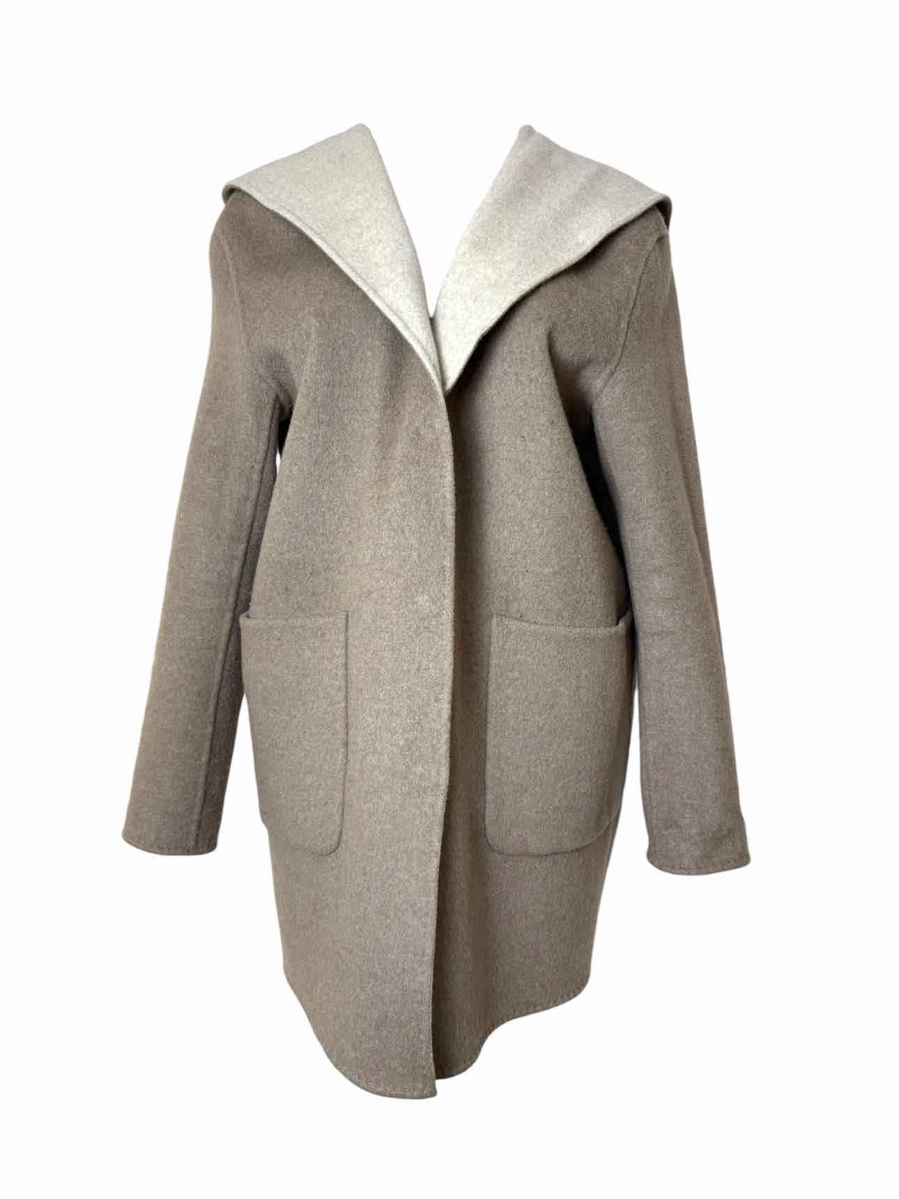Black Goat Size M Cashmere Reversible Hooded Coat - Image 4