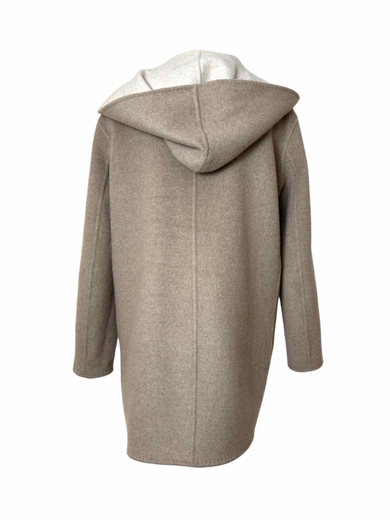 Black Goat Size M Cashmere Reversible Hooded Coat - Image 5
