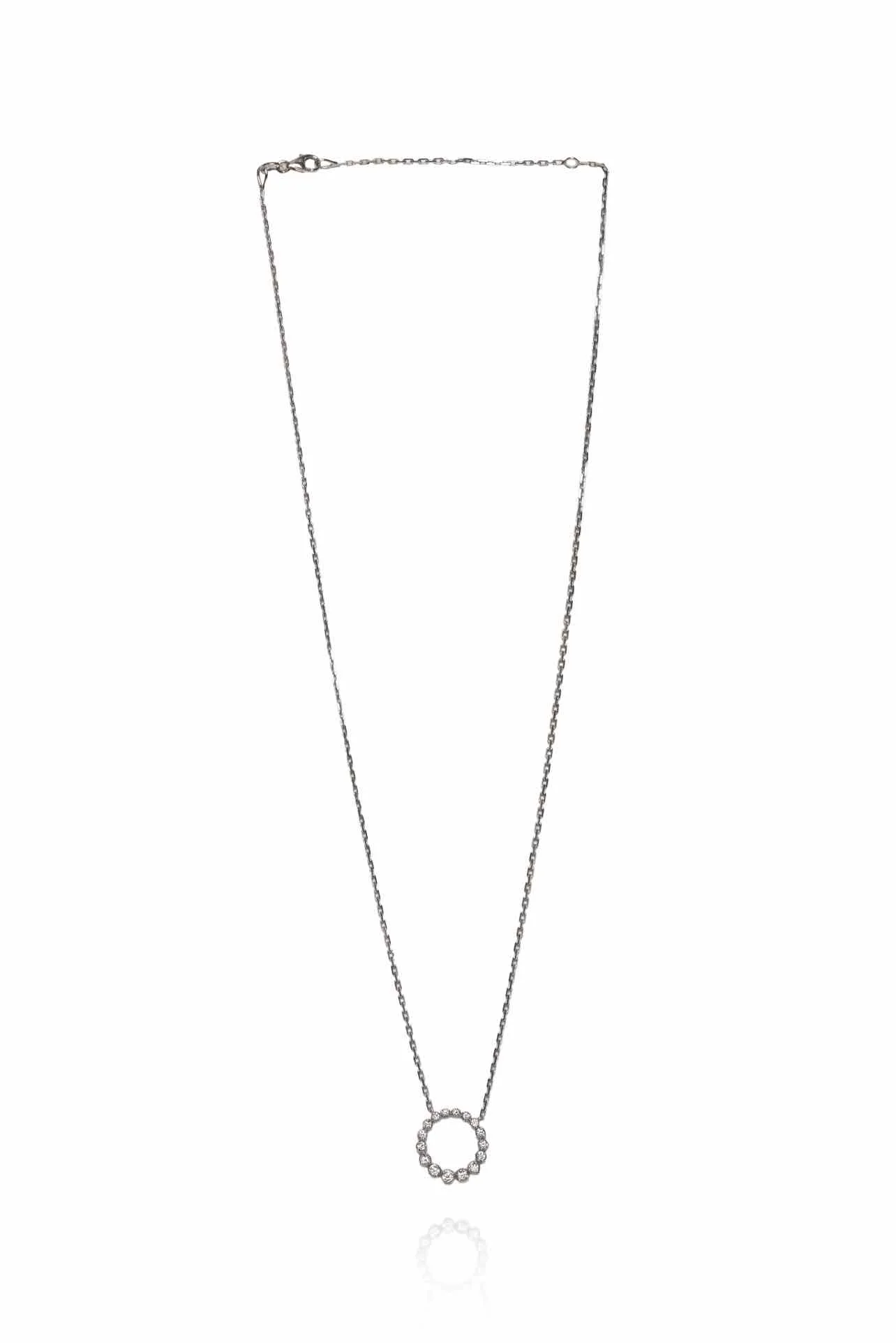 Bony Levy 18K White Gold Natural Diamond Liora Circle Pendant Necklace - Image 2