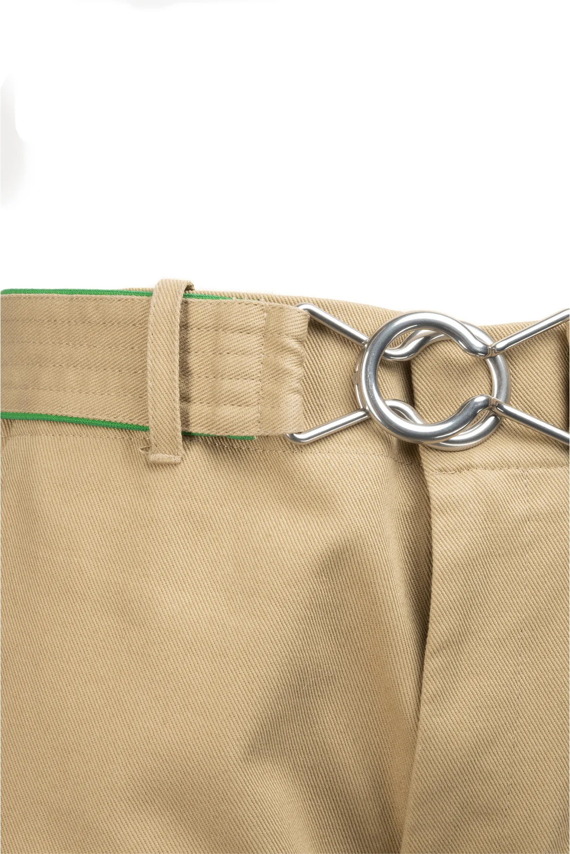 Bottega Veneta Size 2 Cotton Twill Belted Pants - Image 3