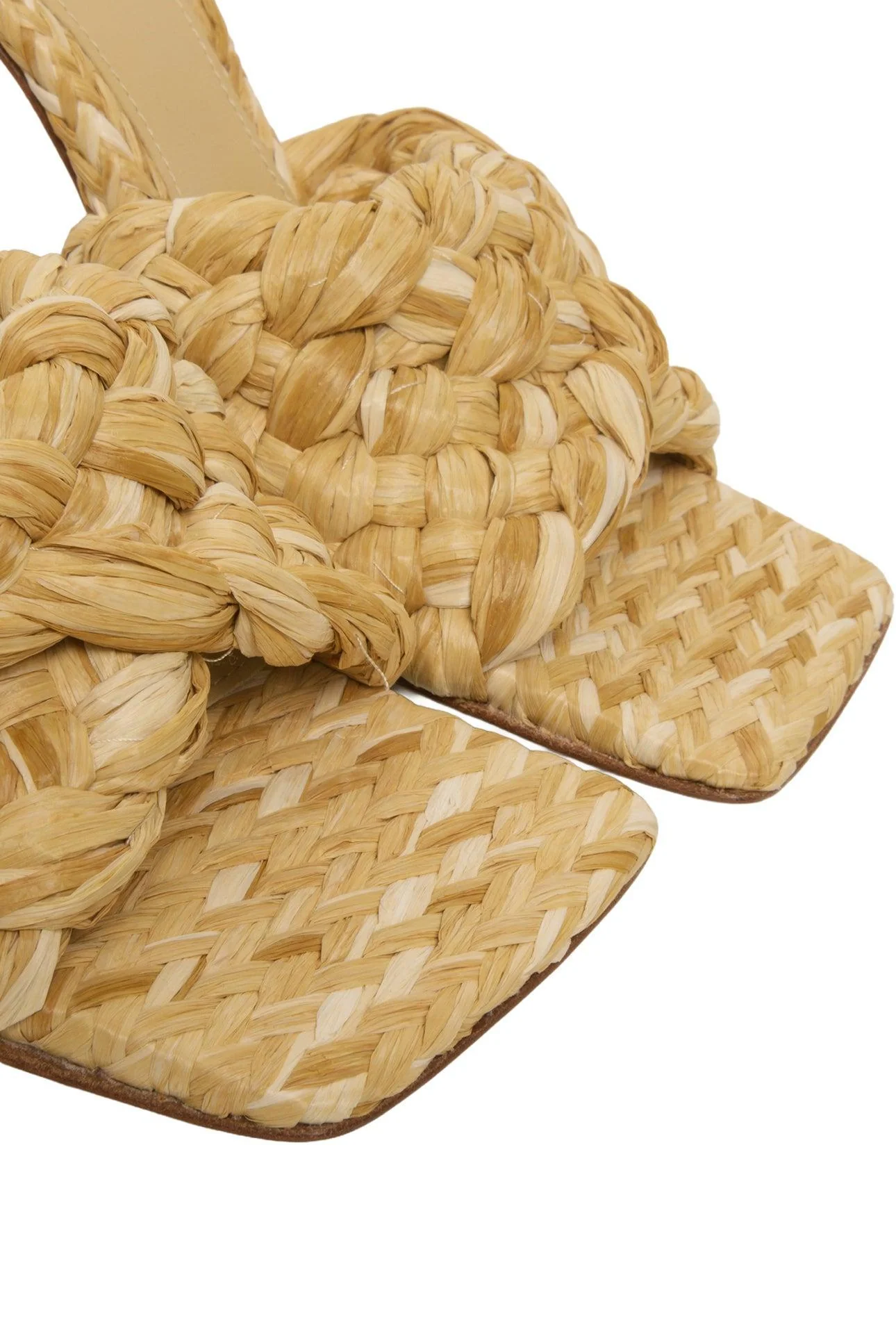 Bottega Veneta Size 37 Raffia Twist Intrecciato Stretch Mules - Image 6