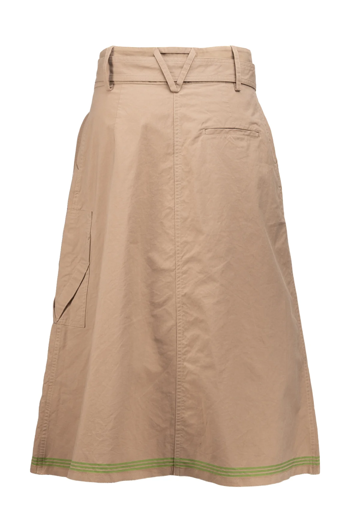 Bottega Veneta Size 4 Belted Cotton Midi Skirt - Image 2