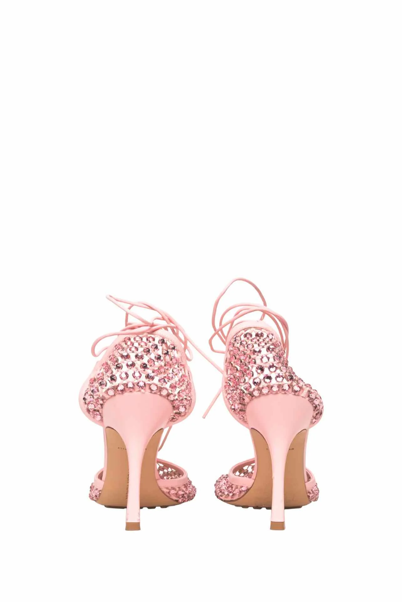 Bottega Veneta Size 41 Stretch Lace Up Crystal Sandals - Image 5