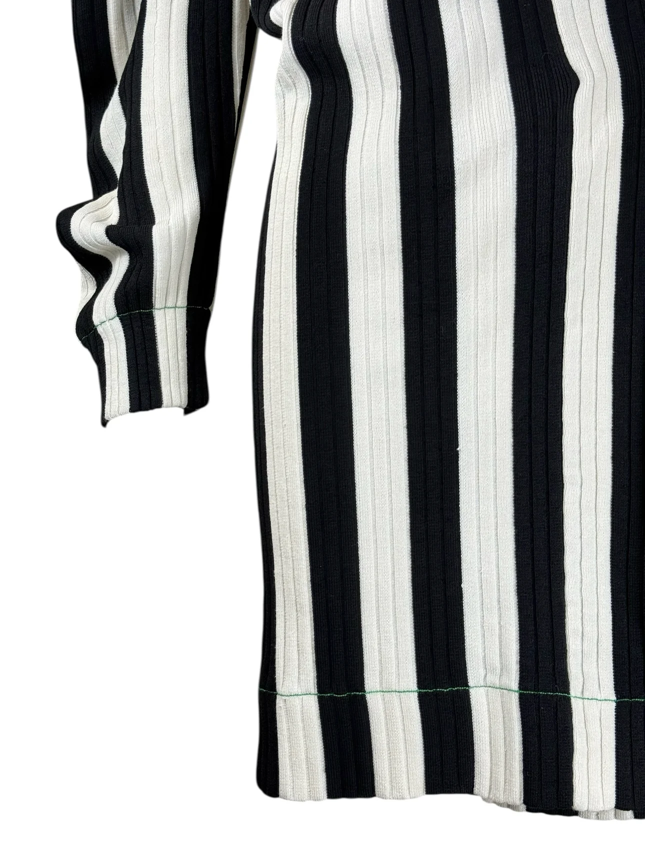 Bottega Veneta Size L Striped Linen-Blend Wrap Cardigan - Image 3
