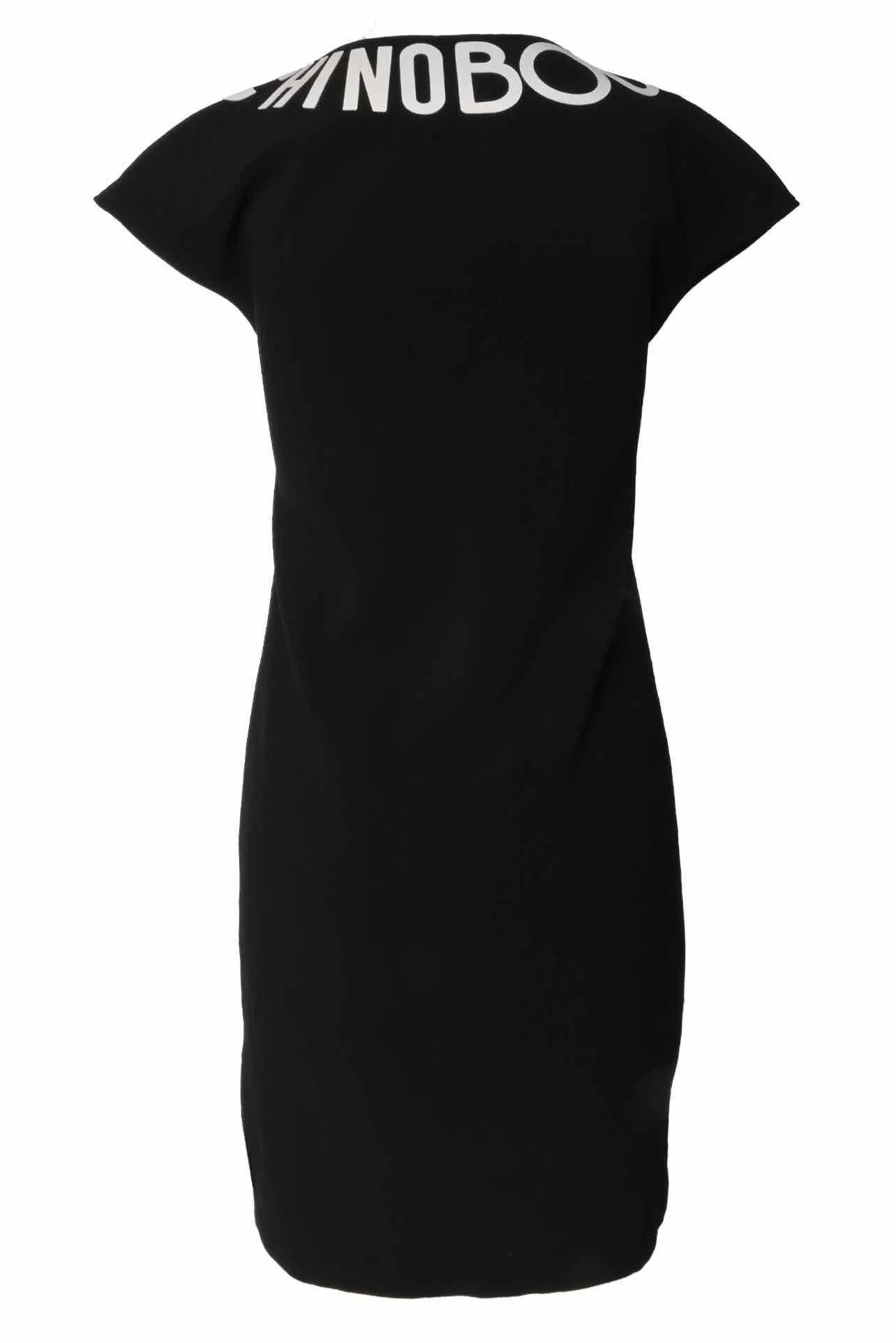 Boutique Moschino Size 4 Logo Applique Collar Sleeveless Dress - Image 2