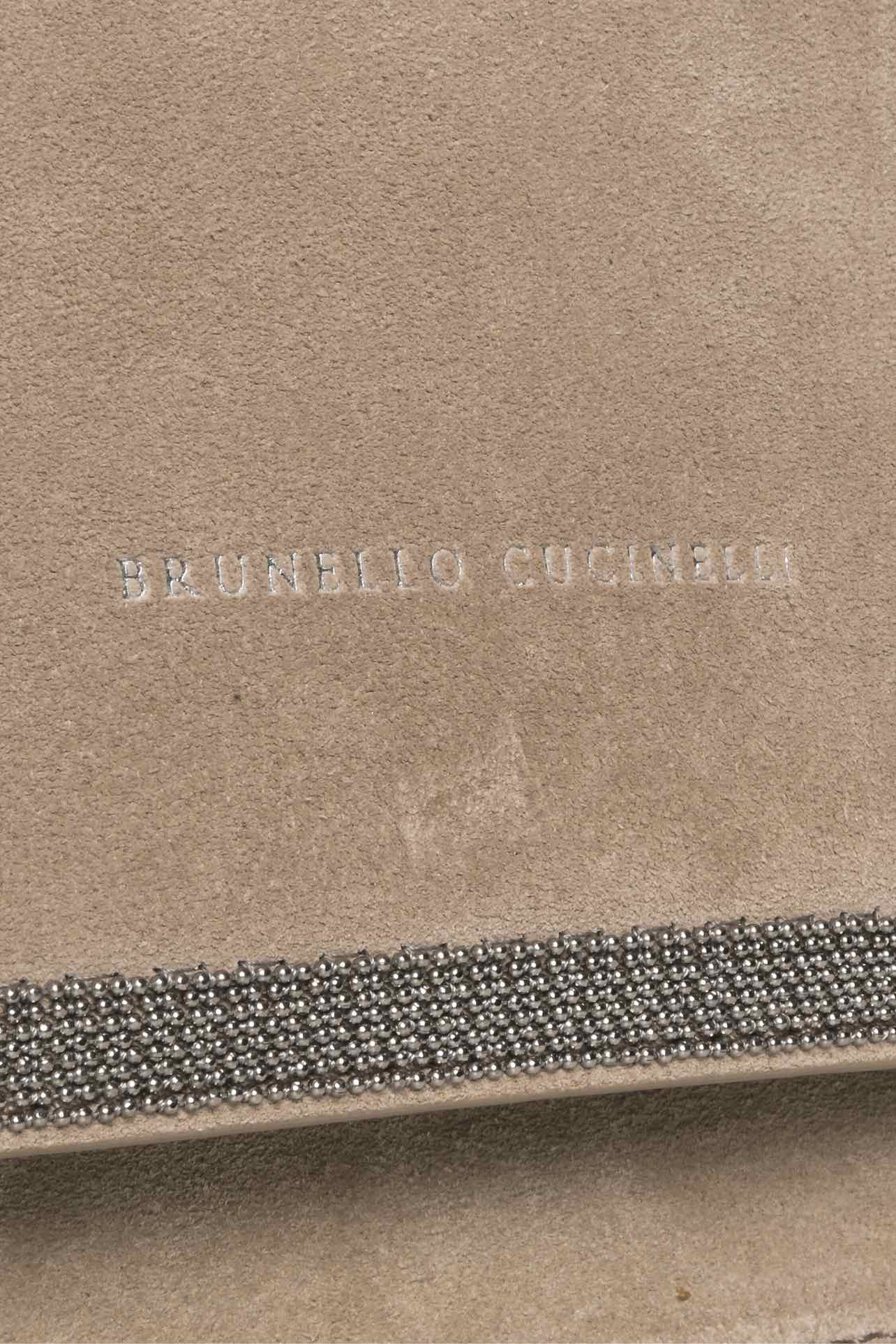 Brunello Cucinelli Monili Suede Soft Top Handle Bag - Image 2