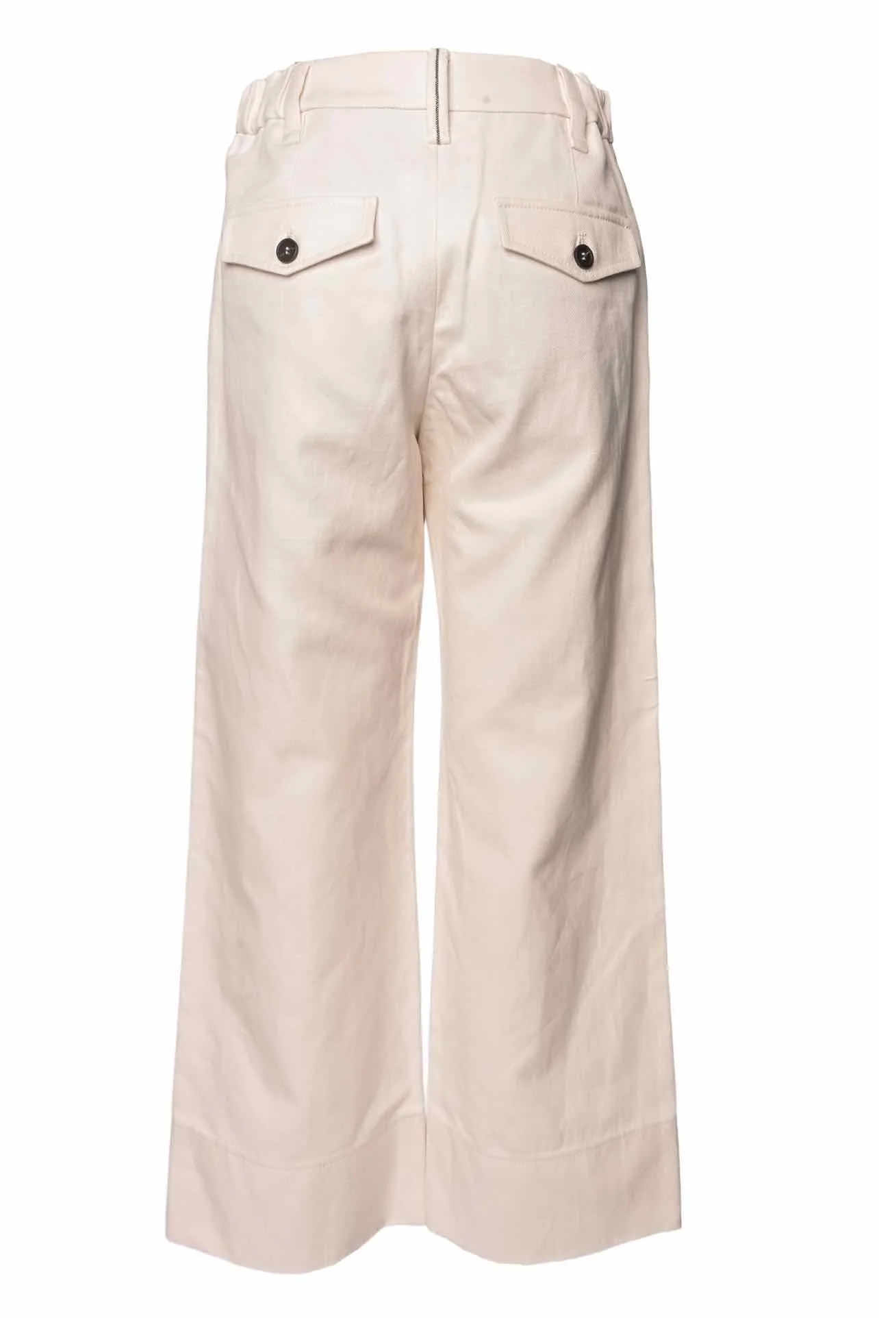 Brunello Cucinelli Size 2 Cropped Cotton & Linen Twill Straight-Leg Pants - Image 2