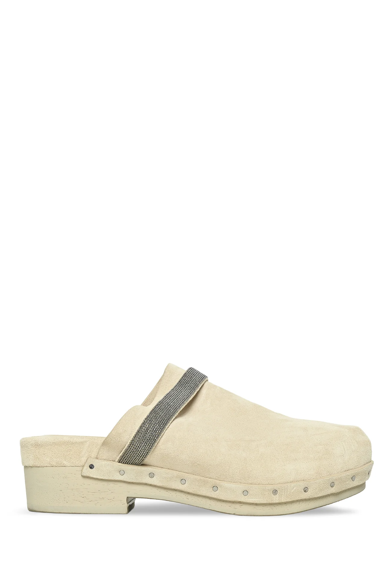 Brunello Cucinelli Size 36.5 Monili Suede Clogs