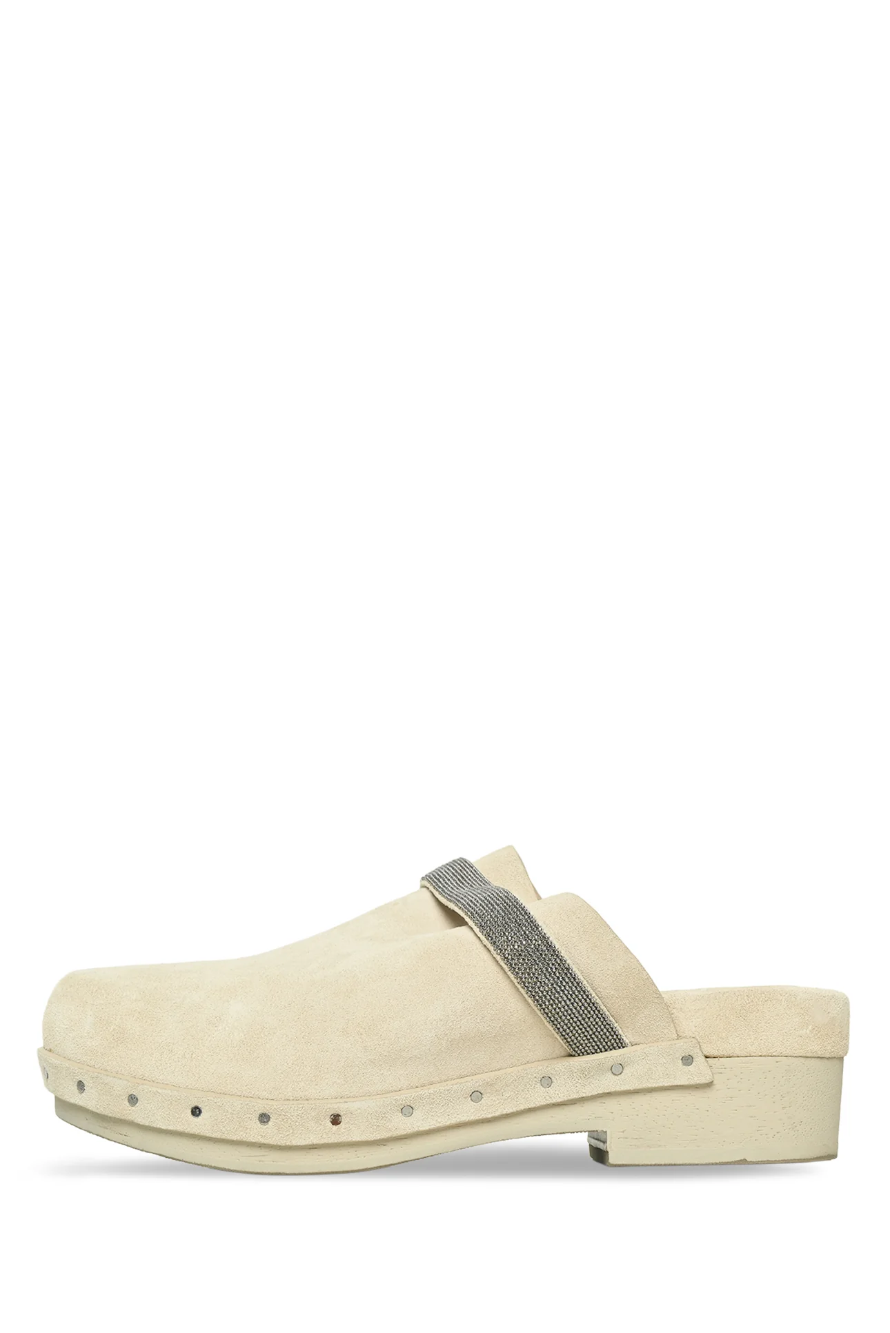 Brunello Cucinelli Size 36.5 Monili Suede Clogs - Image 3