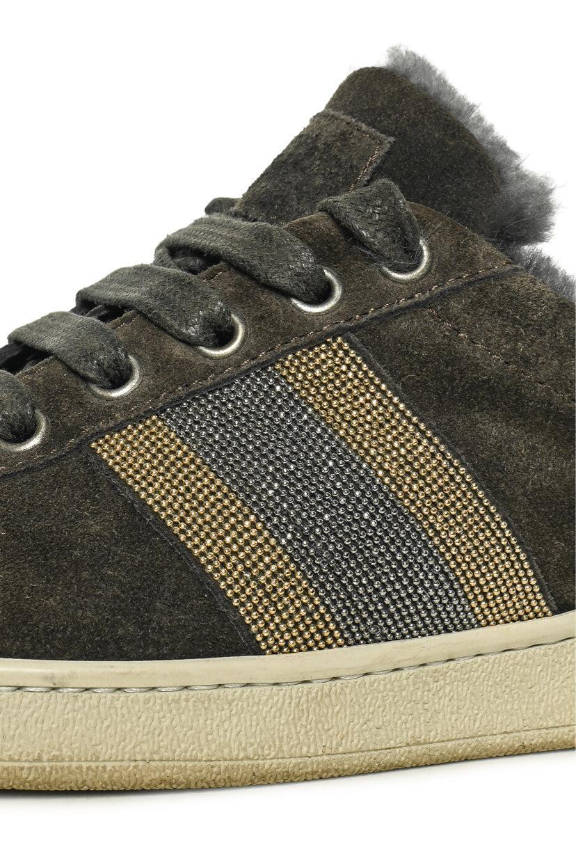 Brunello Cucinelli Size 36 Monili Bead & Fur Lined Suede Low Top Sneaker - Image 4