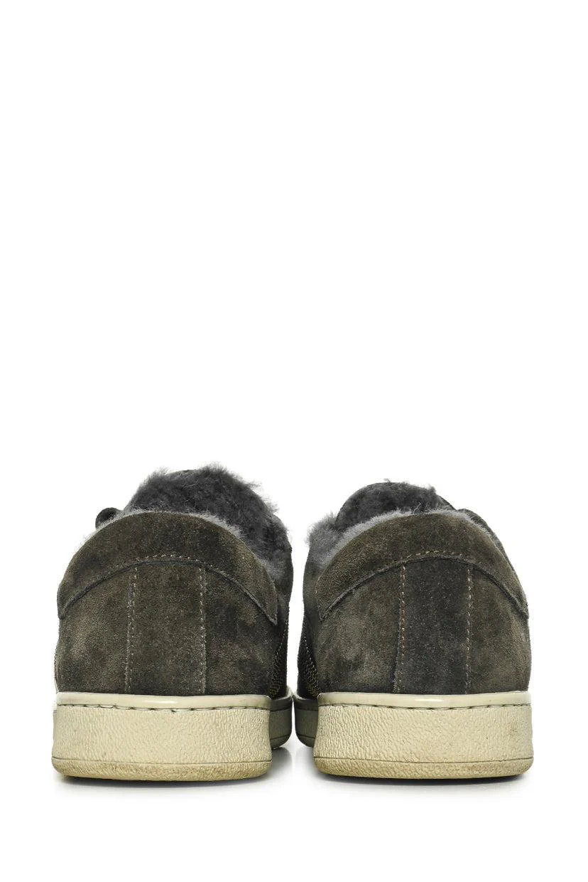 Brunello Cucinelli Size 36 Monili Bead & Fur Lined Suede Low Top Sneaker - Image 5