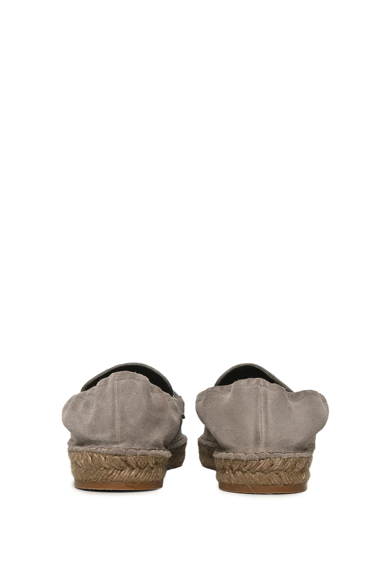 Brunello Cucinelli Size 38.5 Suede Monili Trim Espadrille Slip Ons - Image 4