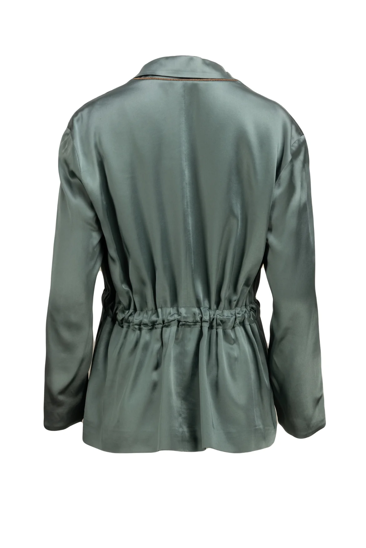 Brunello Cucinelli Size 38 Double-Breasted Acetate-Blend Satin Jacket - Image 2