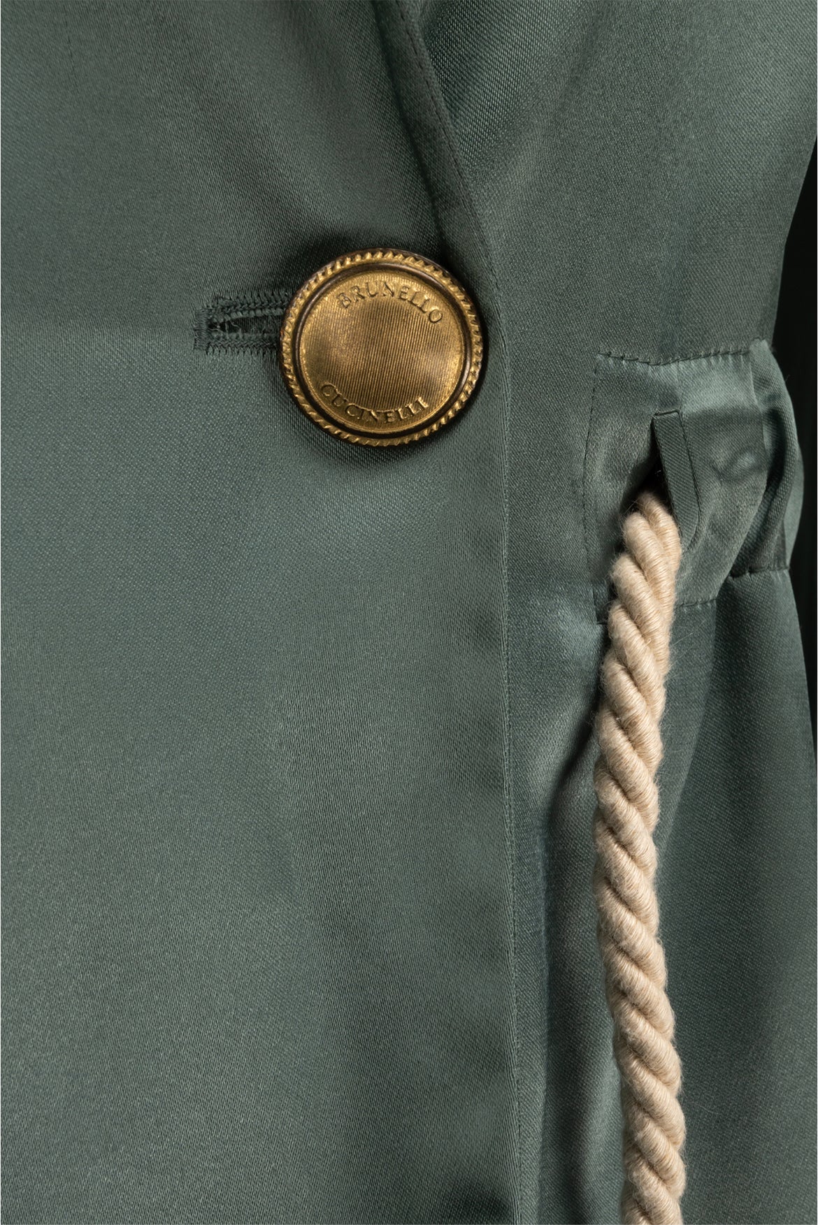 Brunello Cucinelli Size 38 Double-Breasted Acetate-Blend Satin Jacket - Image 4
