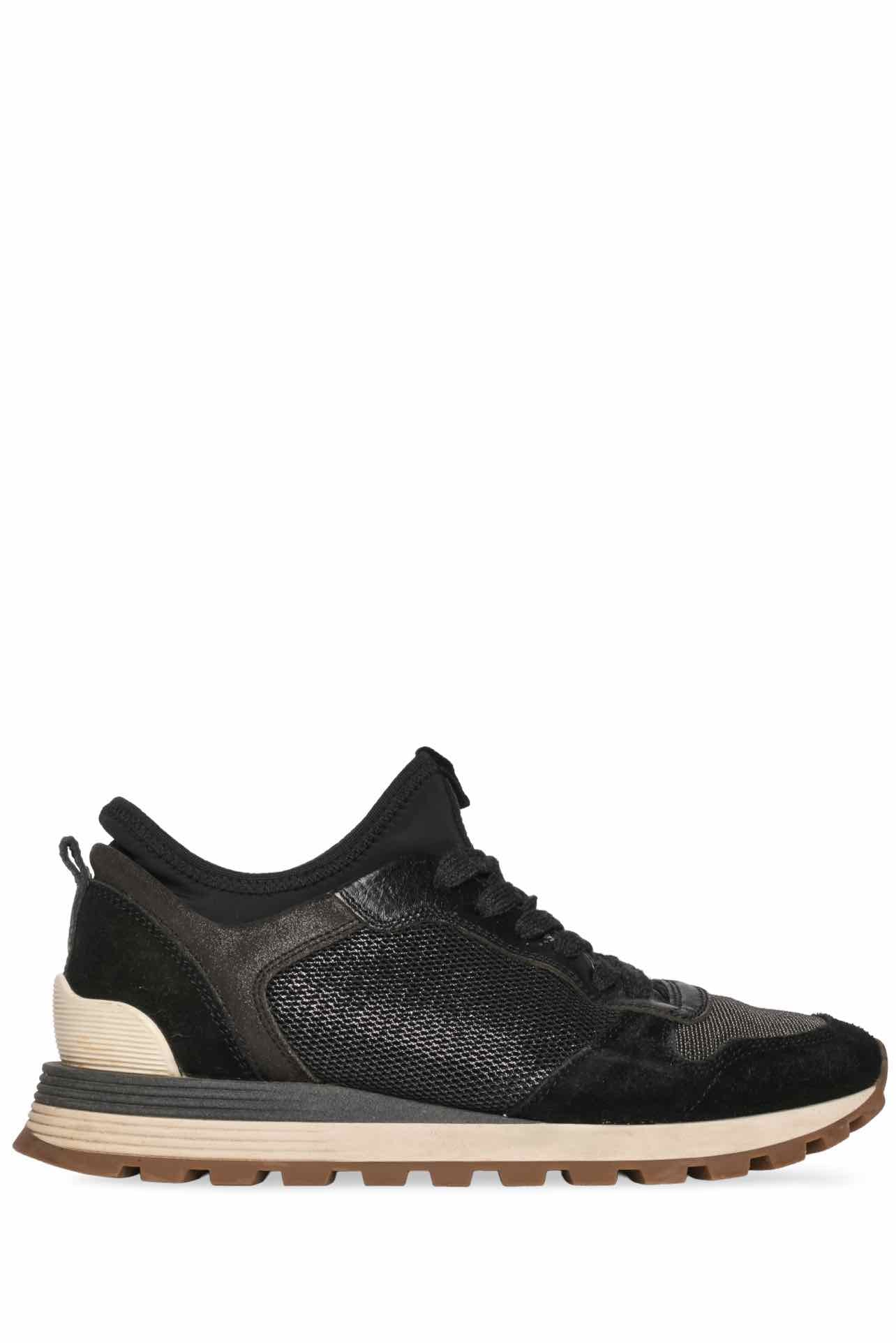 Brunello Cucinelli Size 38 Suede & Mesh Sneaker