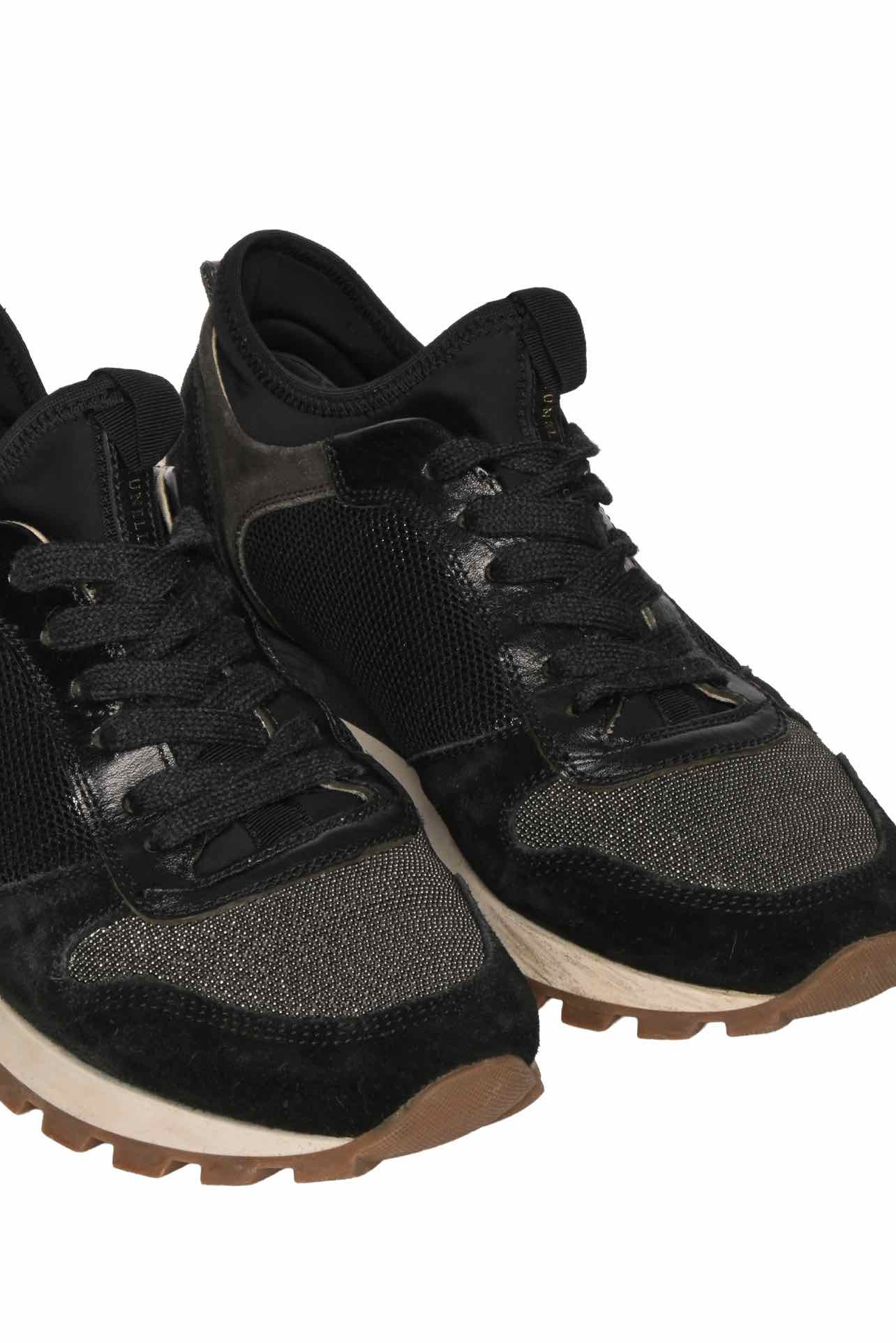 Brunello Cucinelli Size 38 Suede & Mesh Sneaker - Image 4