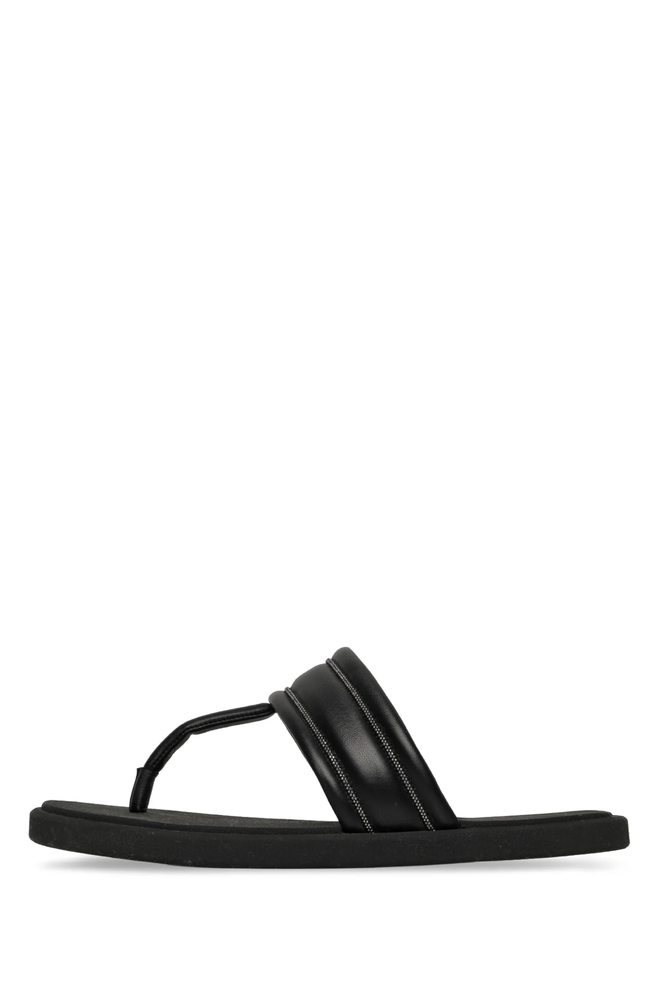 Brunello Cucinelli Size 39 Monili Trim Leather Flip Flops - Image 3