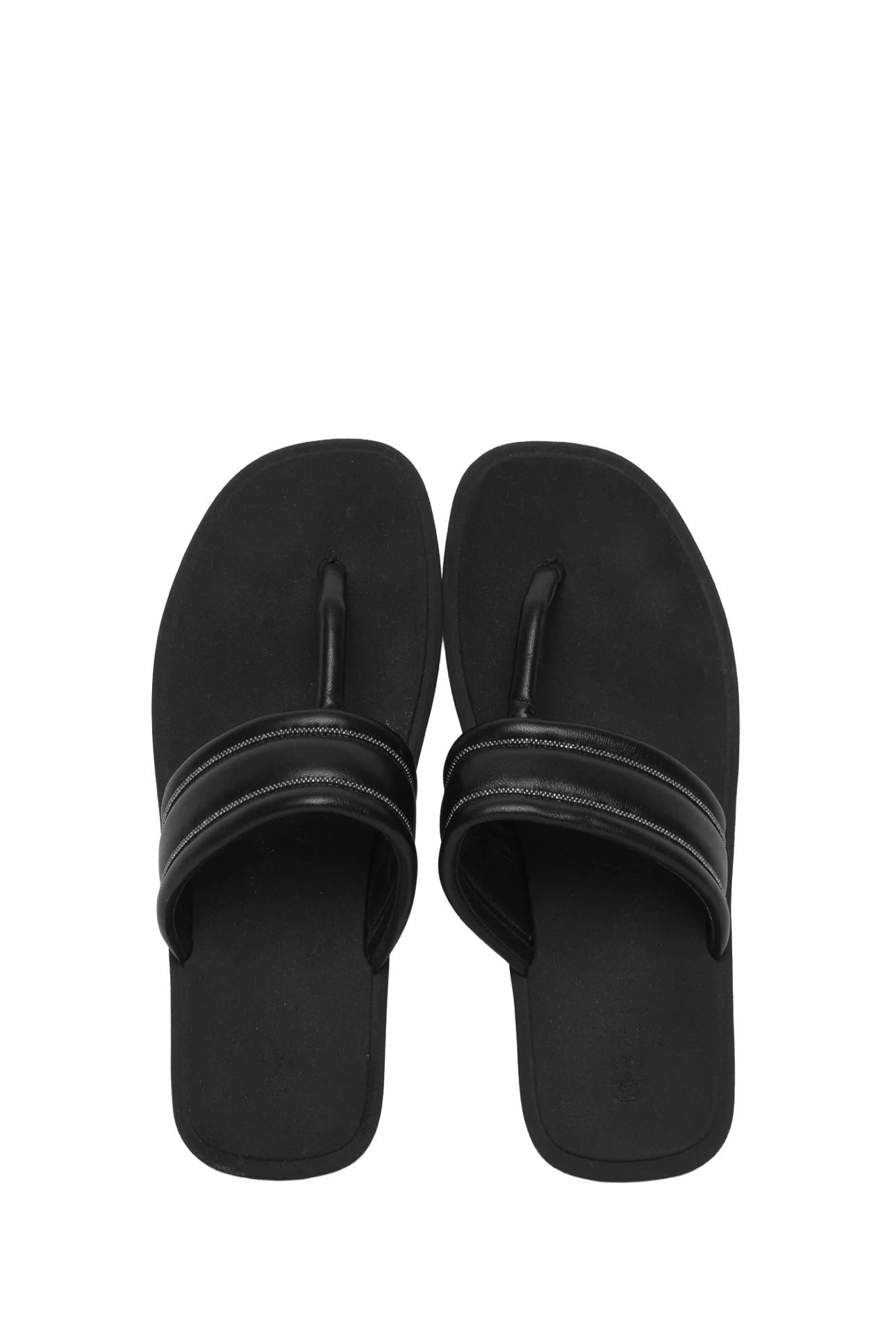 Brunello Cucinelli Size 39 Monili Trim Leather Flip Flops - Image 5