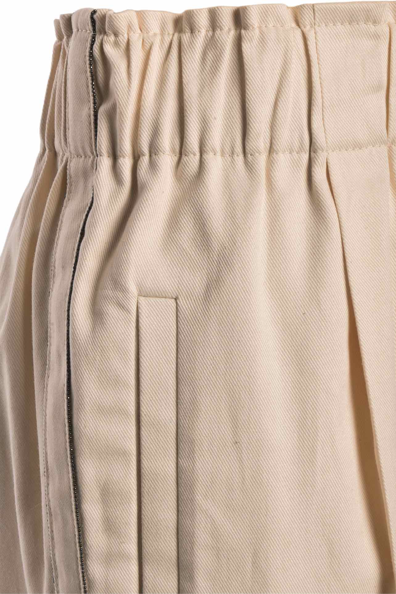 Brunello Cucinelli Size 4 Monili Trim Cotton Pants - Image 3