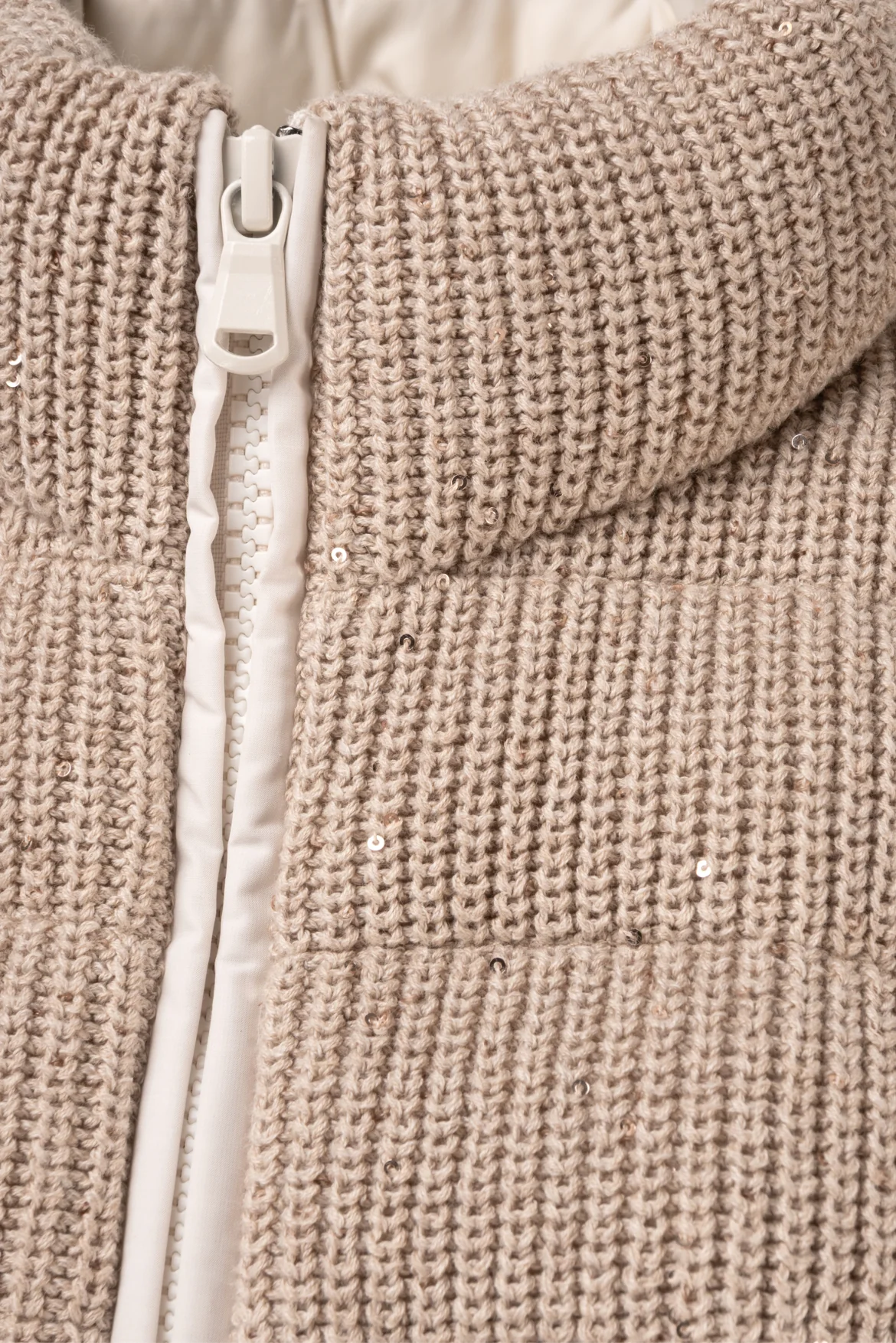 Brunello Cucinelli Size 40 Sequin Embellished Knit Cotton Down Vest - Image 3