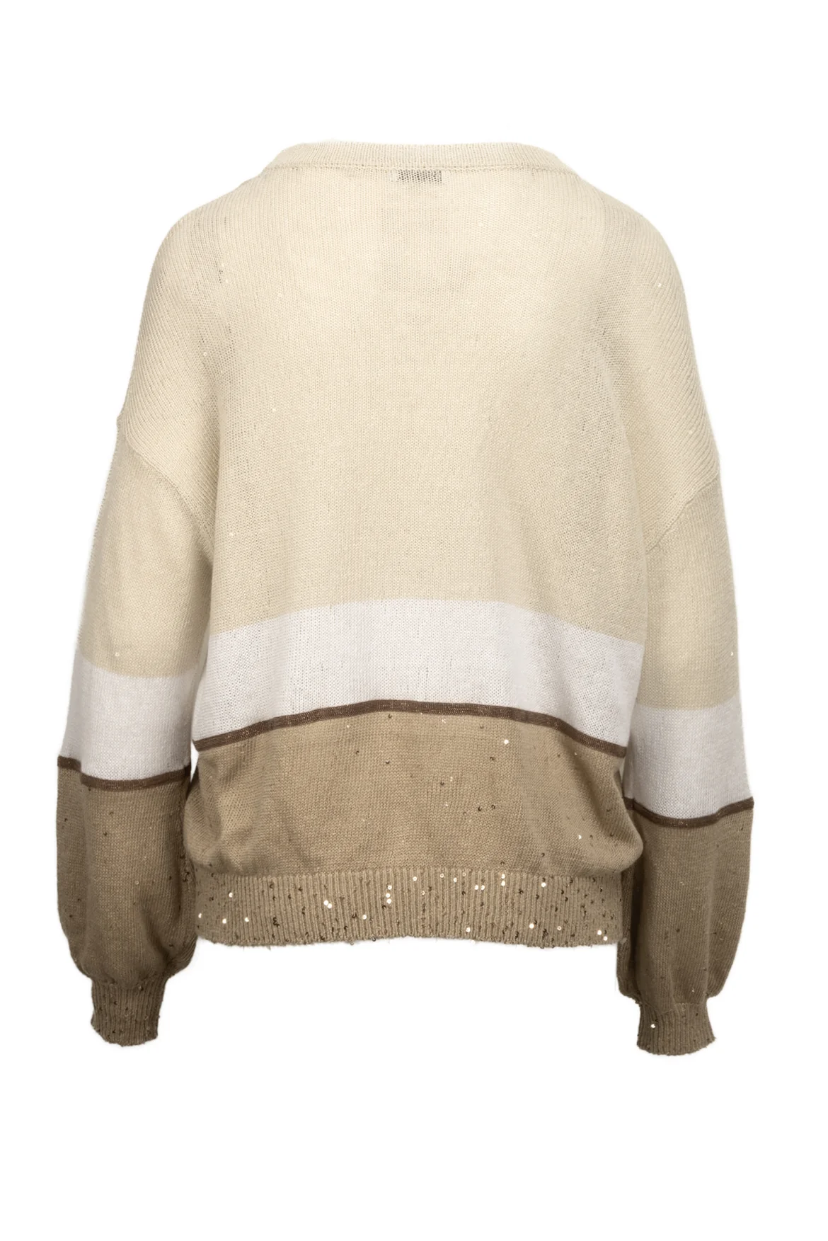 Brunello Cucinelli Size L Colour Block Sequin Sweater - Image 2