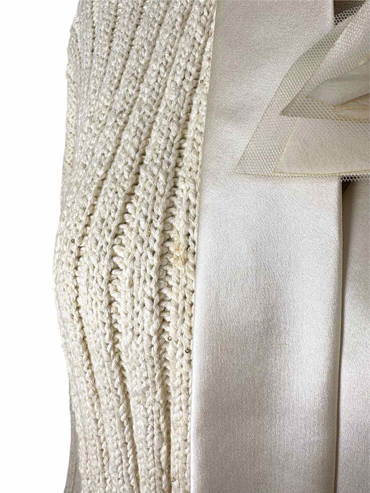 Brunello Cucinelli Size M Metallic Ribbed Cotton Blend Cardigan - Image 4