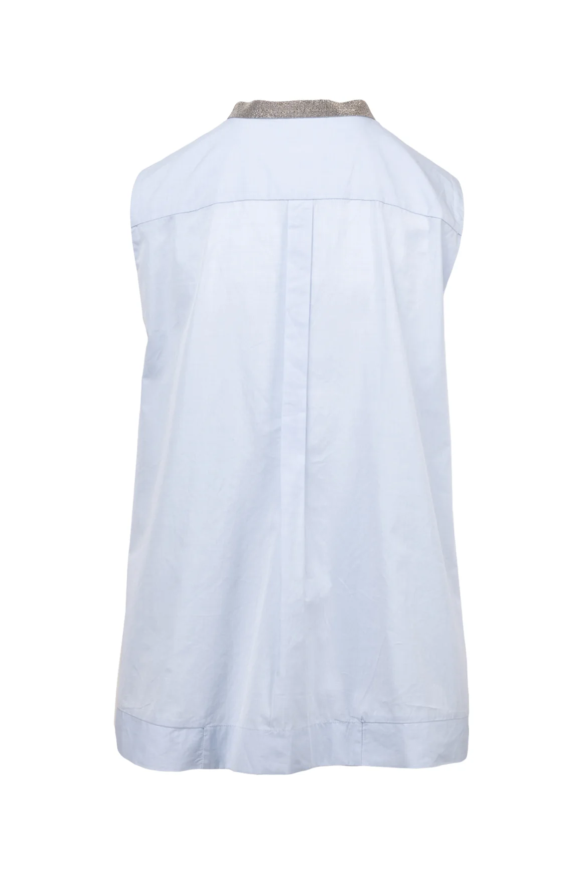 Brunello Cucinelli Size M Monili Trimmed Collar Sleeveless Blouse - Image 2