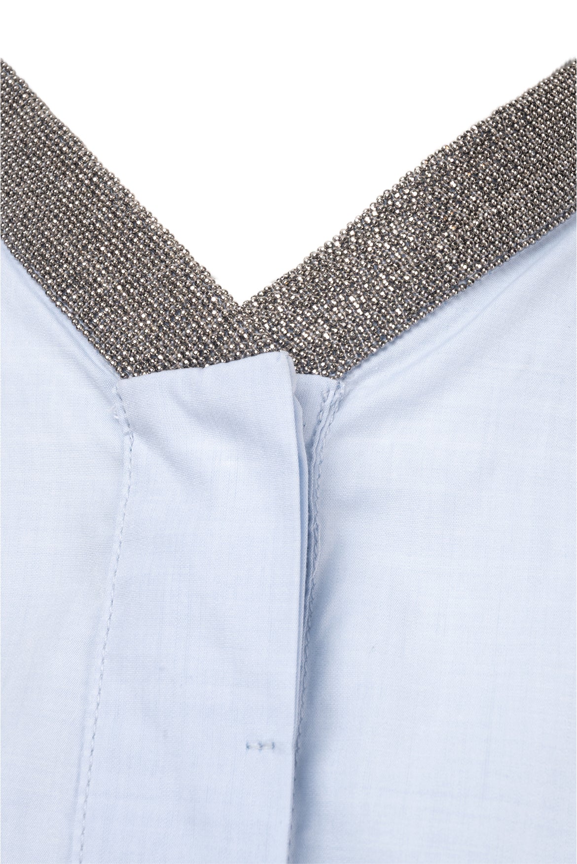 Brunello Cucinelli Size M Monili Trimmed Collar Sleeveless Blouse - Image 3