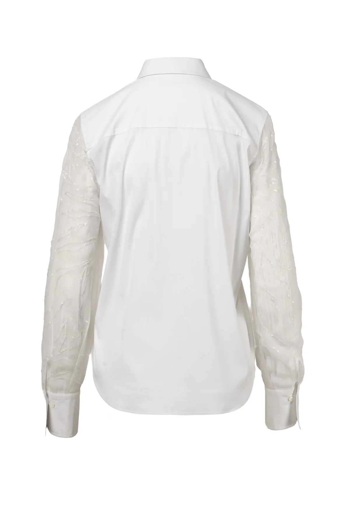 Brunello Cucinelli Size M Sequin Embellished Silk & Cotton Poplin Blouse - Image 2