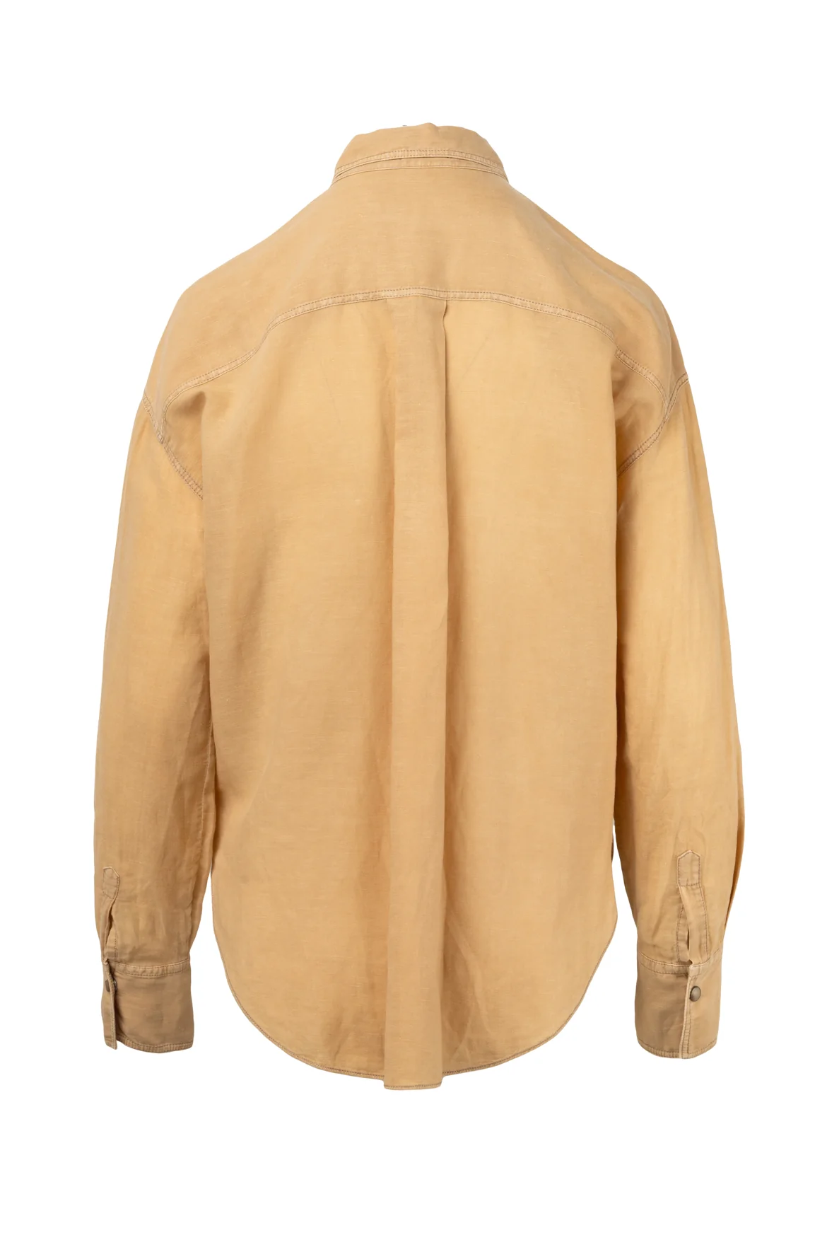 Brunello Cucinelli Size S Linen Blend Snap Front Blouse - Image 2