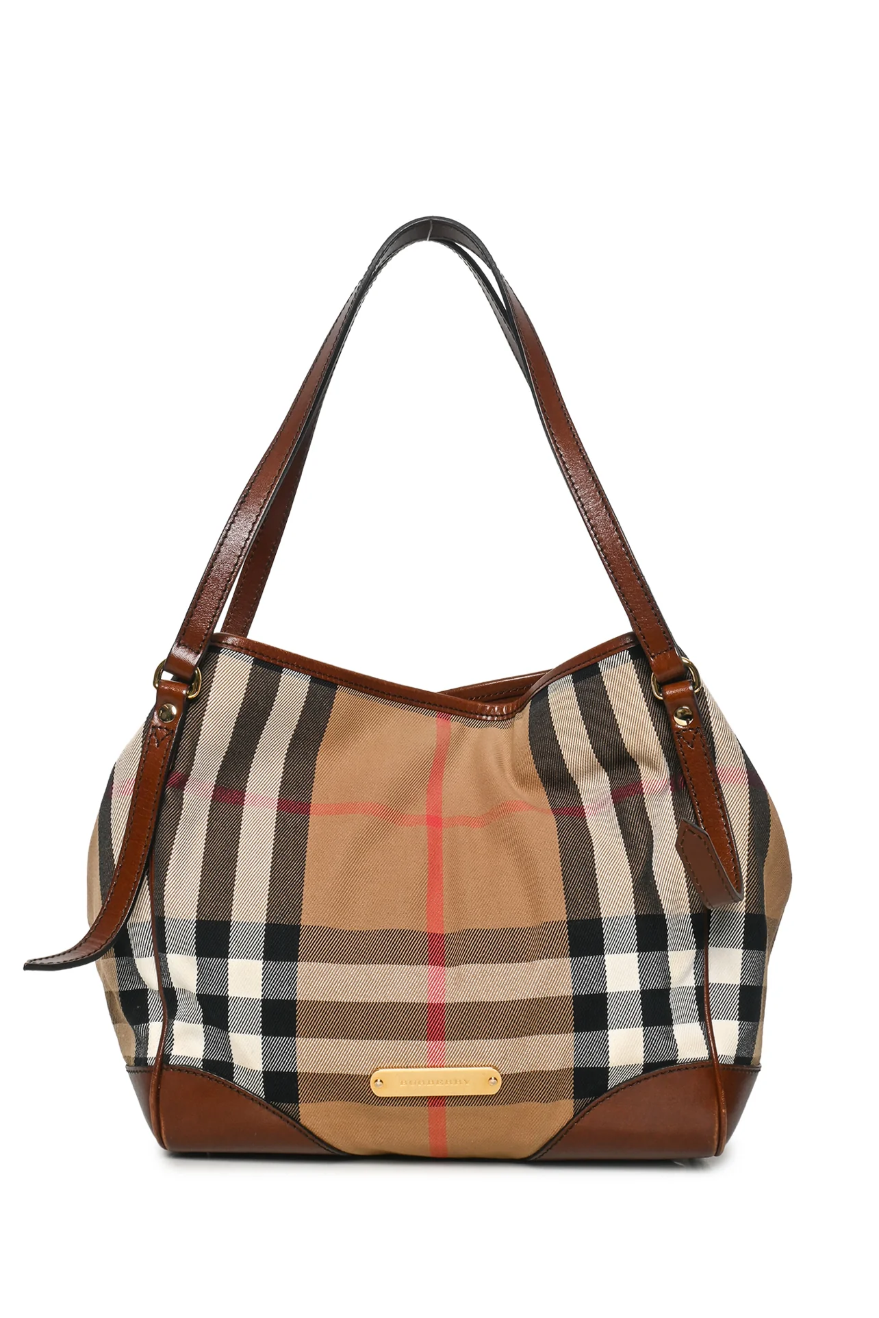 Burberry Canterbury House Check Canvas And Leather Tote