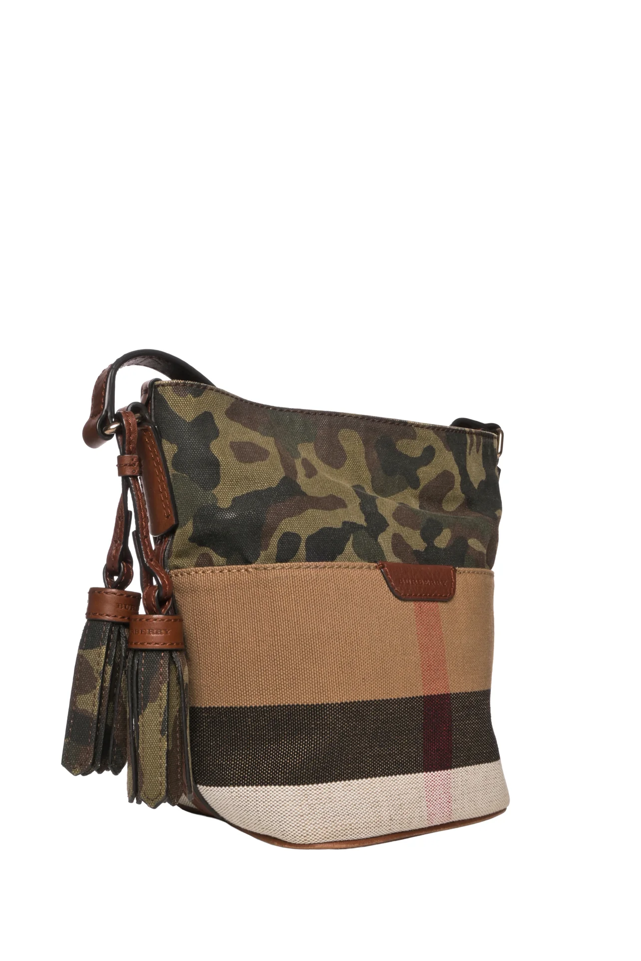 Burberry Canvas Camouflage Ashby Bucket Bag Crossbody - Image 2