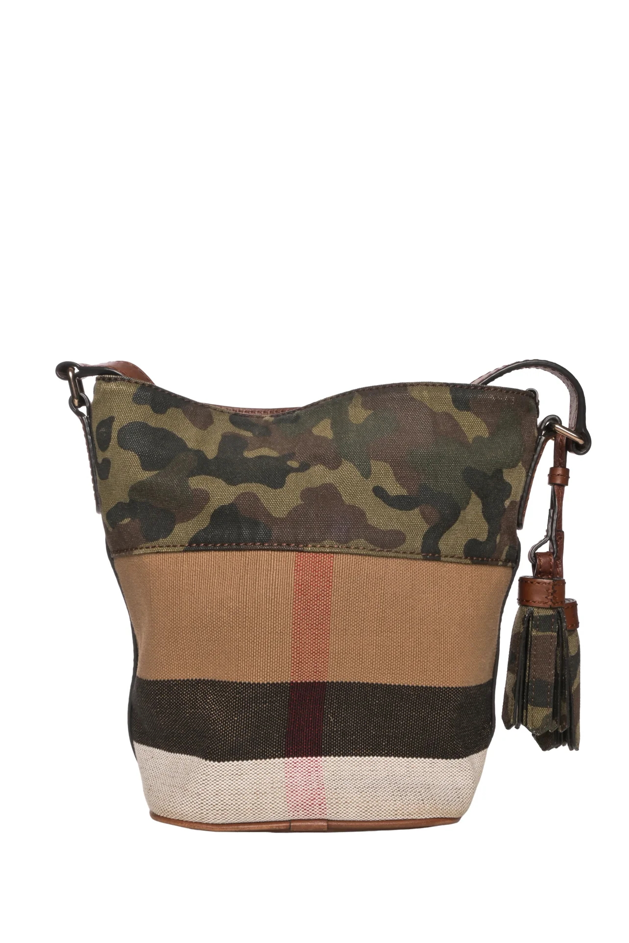 Burberry Canvas Camouflage Ashby Bucket Bag Crossbody - Image 4