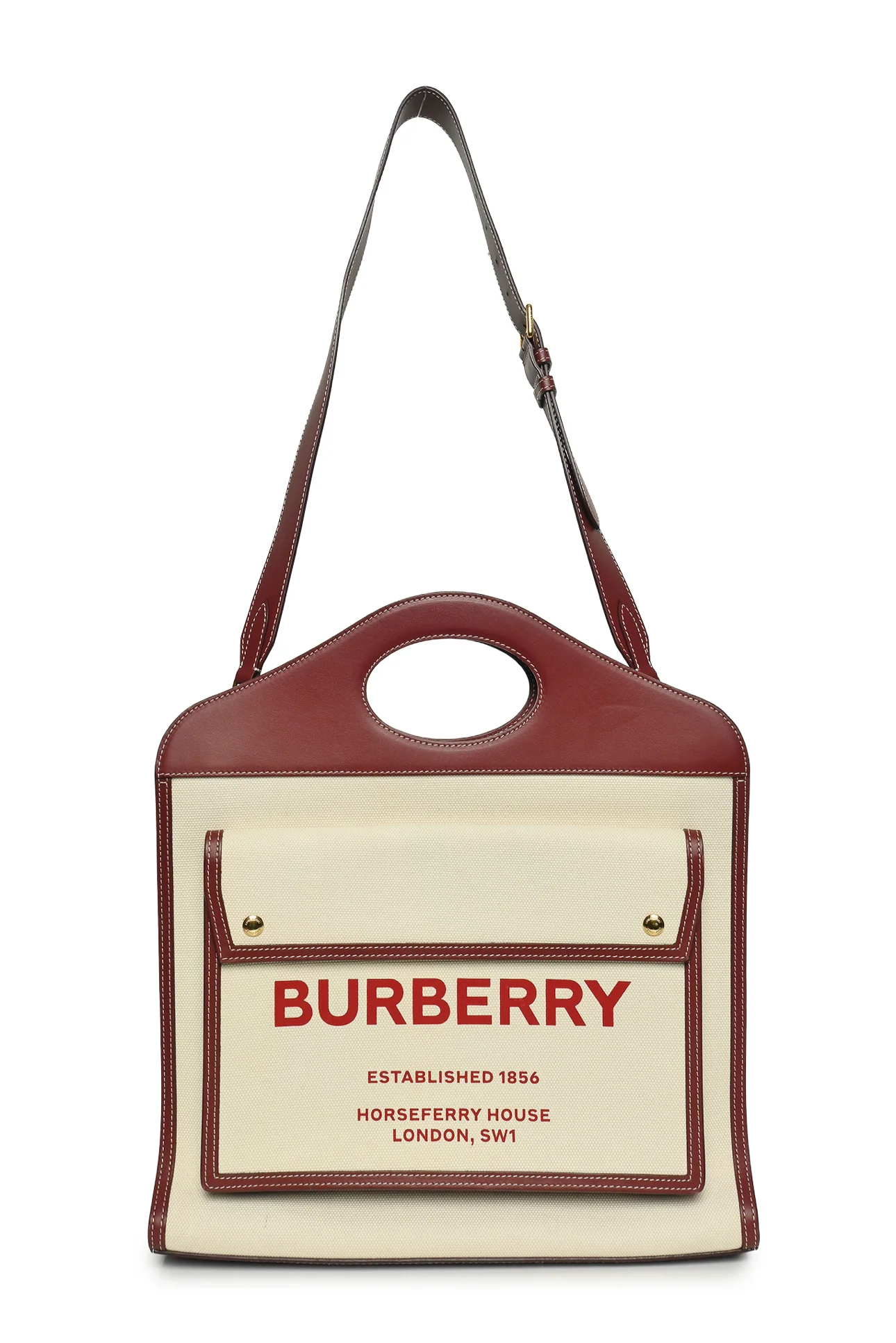 Burberry Canvas & Leather Medium Pocket Bag - Image 4