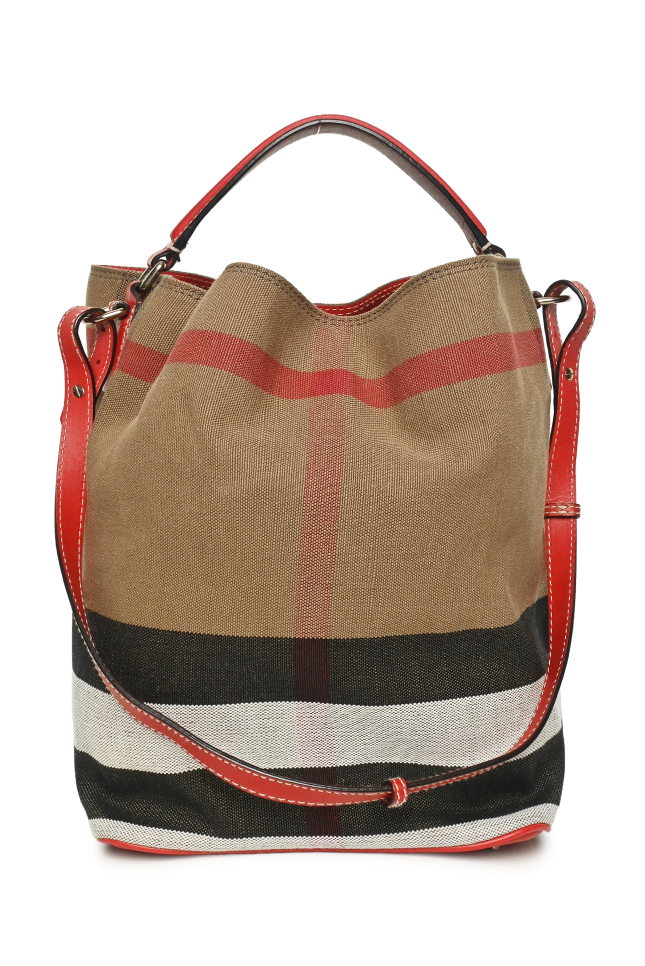 Burberry Check Canvas Ashby Bucket Bag - Image 2