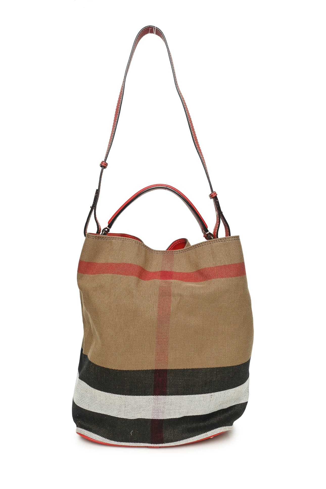 Burberry Check Canvas Ashby Bucket Bag - Image 4