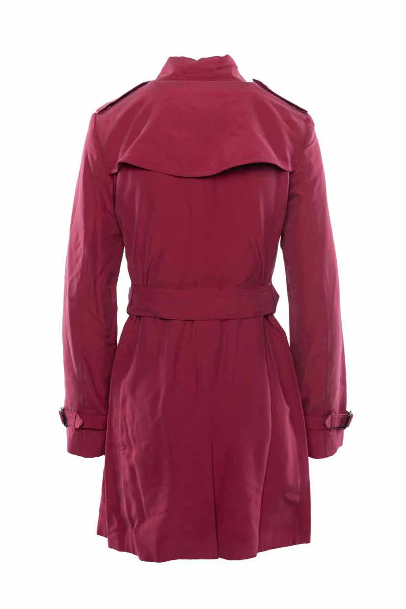Burberry London Size 4 Silk Belted Trench Coat - Image 2