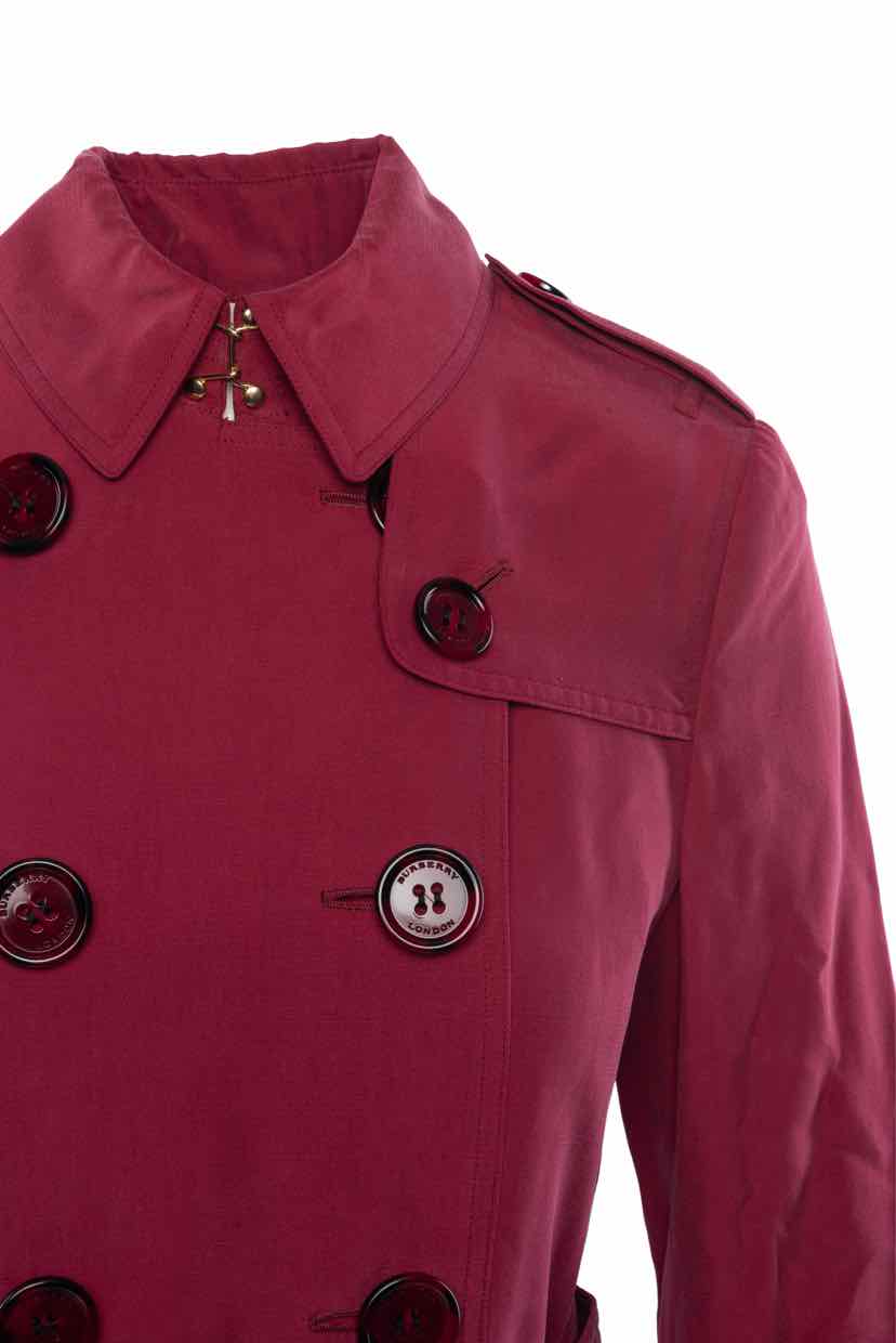 Burberry London Size 4 Silk Belted Trench Coat - Image 3