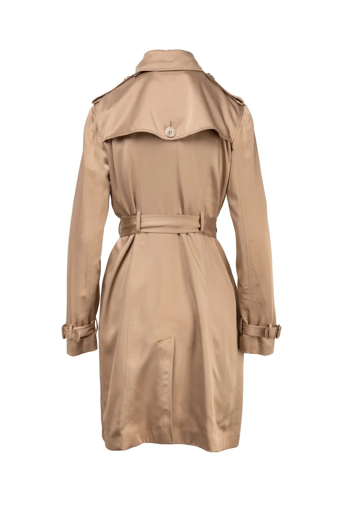 Burberry London Size 8 Silk Double Breasted Trench Coat - Image 2
