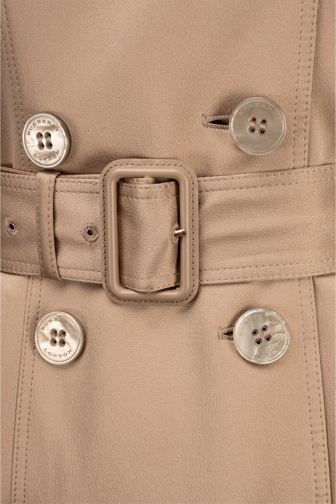 Burberry London Size 8 Silk Double Breasted Trench Coat - Image 3