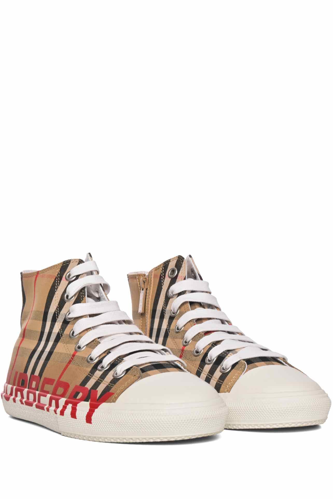 Burberry Size 35 Vintage Check Logo High-top Sneaker - Image 2