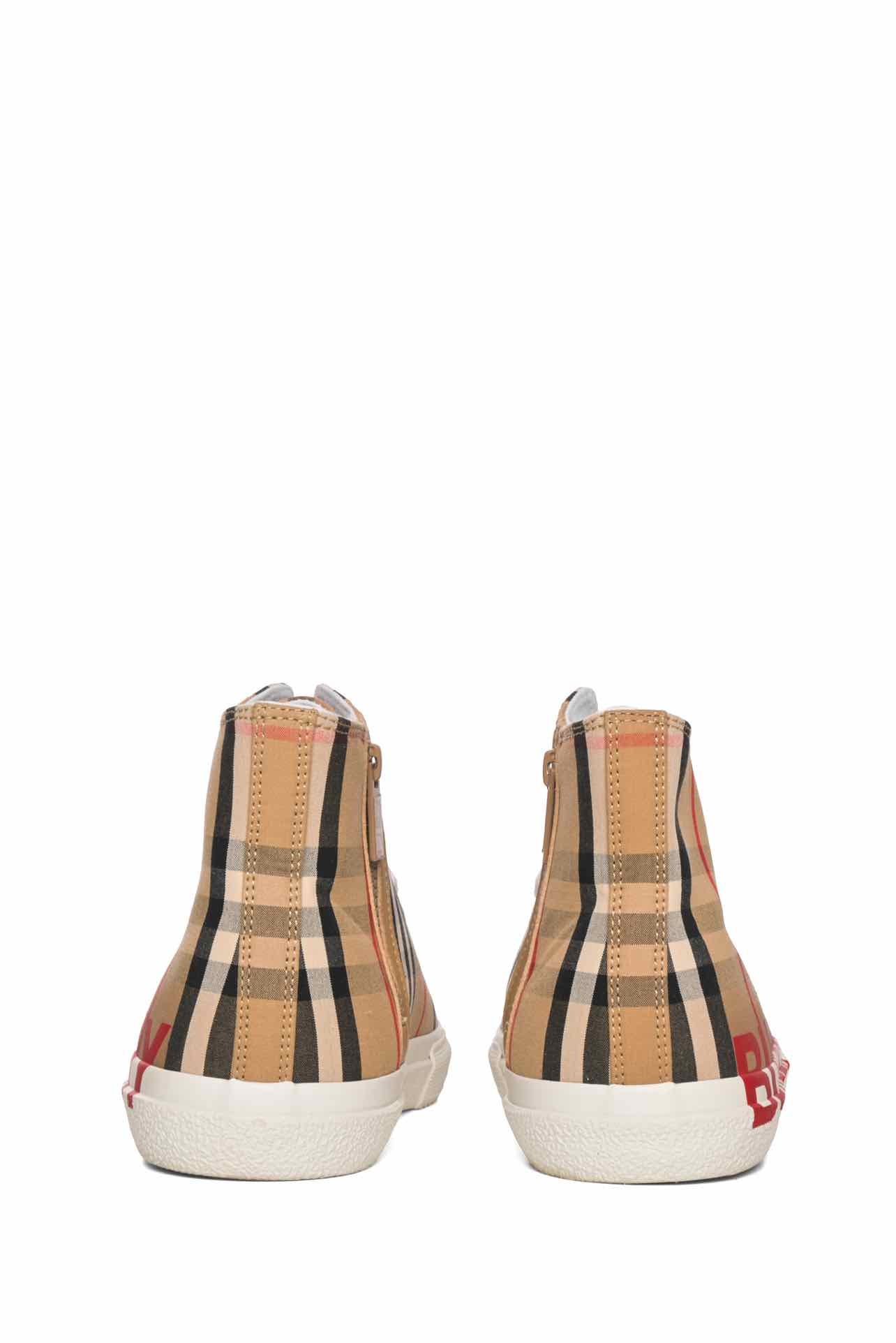 Burberry Size 35 Vintage Check Logo High-top Sneaker - Image 4