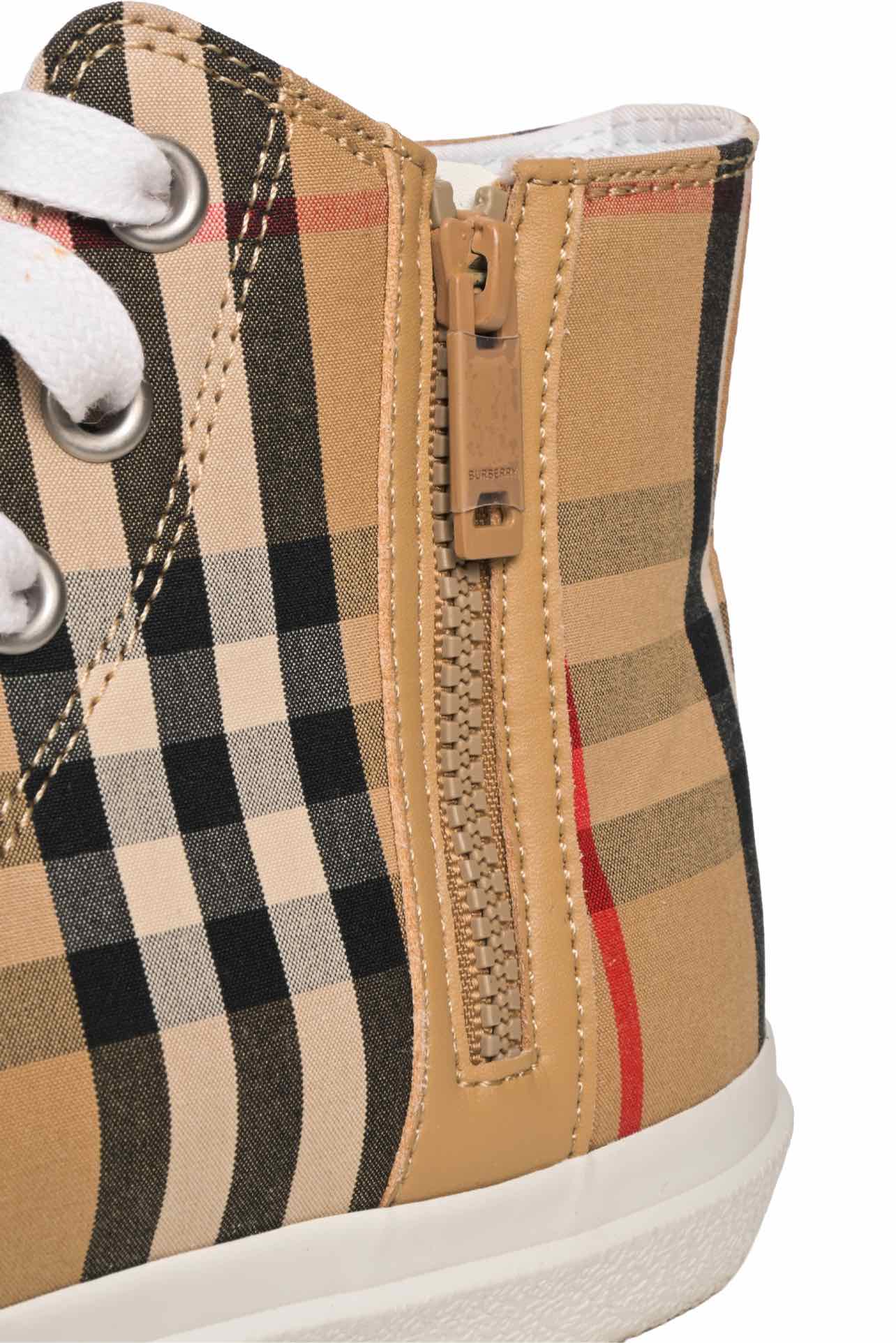 Burberry Size 35 Vintage Check Logo High-top Sneaker - Image 5