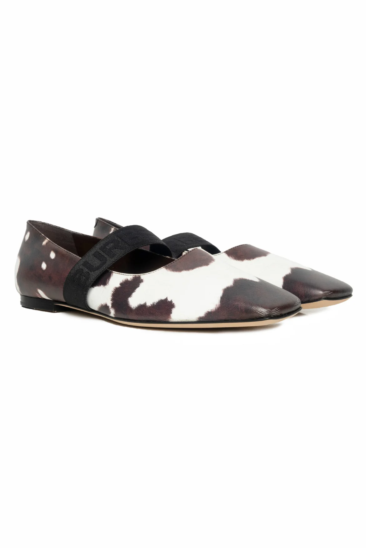 Burberry Size 37.5 Printed Leather Ballet Flats - Image 2