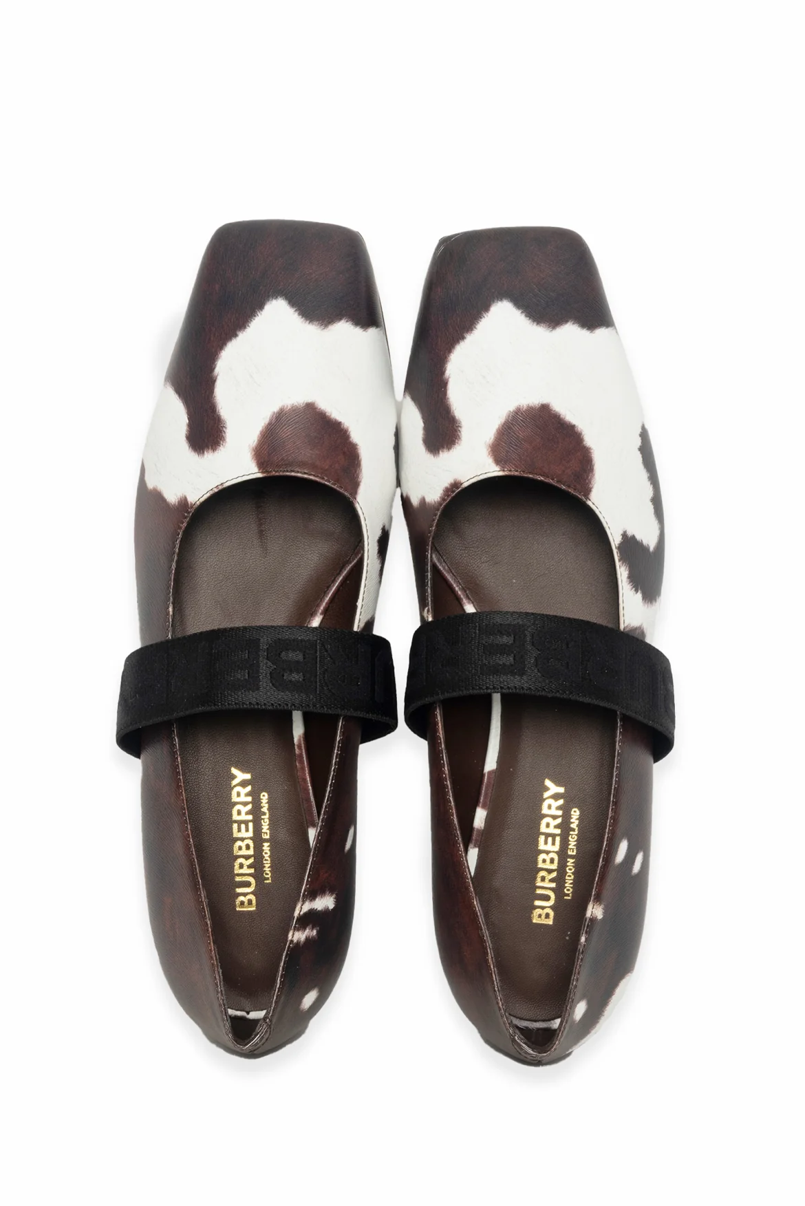 Burberry Size 37.5 Printed Leather Ballet Flats - Image 5