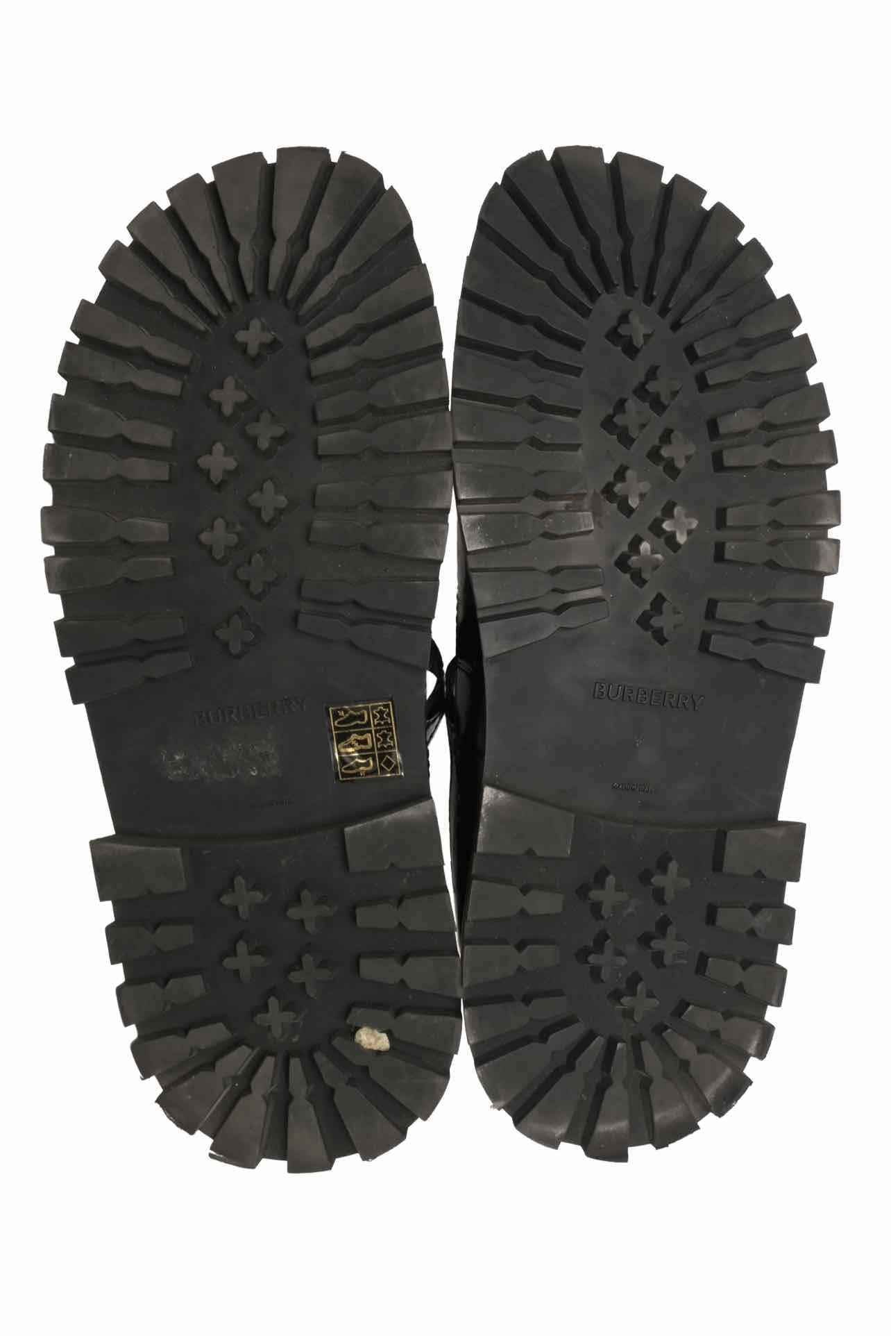 Burberry Size 37 Aldwych Croc Embossed Mary Jane Platform Leather Oxford Flats - Image 6
